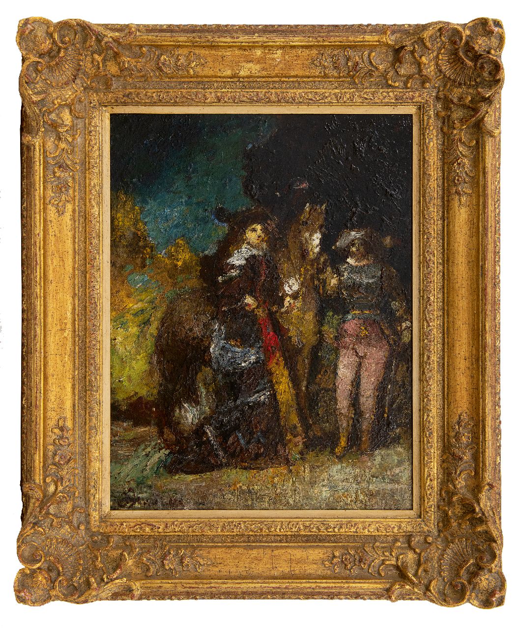 Monticelli A.J.T. | 'Adolphe' Joseph Thomas Monticelli Monticelli | Schilderijen te koop aangeboden | Travesti, olieverf op paneel 48,2 x 36,7 cm, gesigneerd linksonder en te dateren ca. 1875-1880 Monticelli A.J.T. | 'Adolphe' Joseph Thomas Monticelli Monticelli | Schilderijen te koop aangeboden | Travesti, olieverf op paneel 48,2 x 36,7 cm, gesigneerd linksonder en te dateren ca. 1875-1880