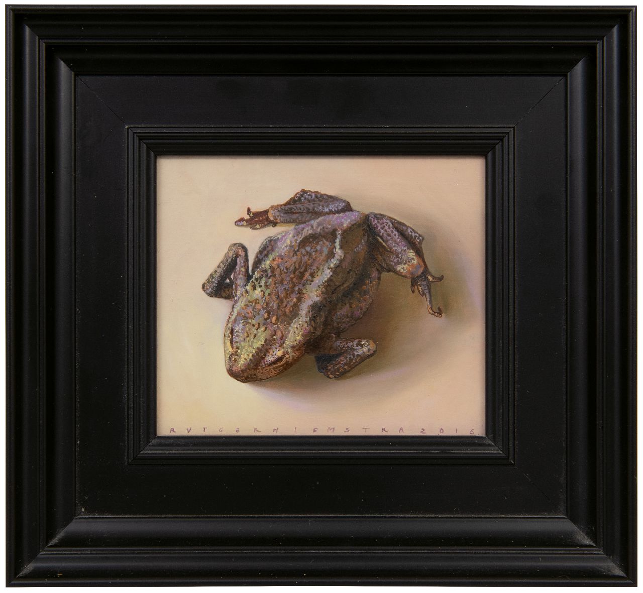 Hiemstra R. | Rutger Hiemstra | Schilderijen te koop aangeboden | Verdroogde pad, olieverf op paneel 10,6 x 12,5 cm, gesigneerd middenonder en gedateerd 2016 Hiemstra R. | Rutger Hiemstra | Schilderijen te koop aangeboden | Verdroogde pad, olieverf op paneel 10,6 x 12,5 cm, gesigneerd middenonder en gedateerd 2016