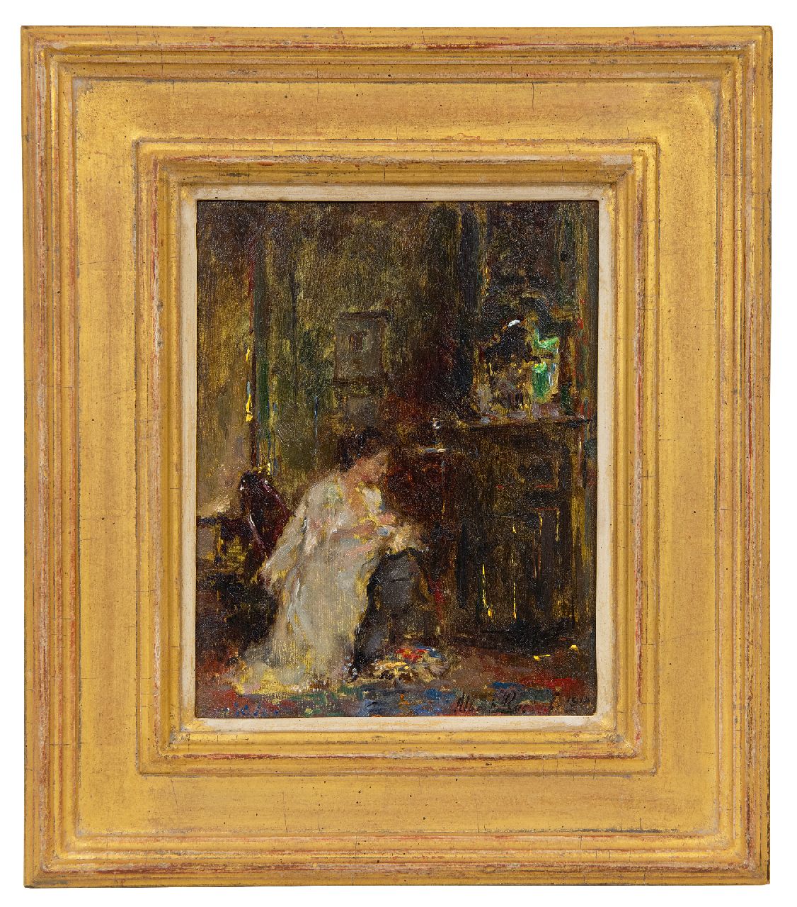 Roelofs O.W.A. | Otto Willem Albertus 'Albert' Roelofs, Moederweelde, olieverf op paneel 17,8 x 13,8 cm, gesigneerd rechtsonder en gedateerd 1914 Roelofs O.W.A. | Otto Willem Albertus 'Albert' Roelofs, Moederweelde, olieverf op paneel 17,8 x 13,8 cm, gesigneerd rechtsonder en gedateerd 1914