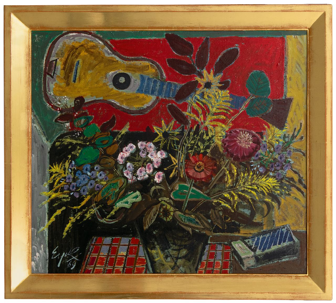 Eyck Ch.H.  | 'Charles' Hubert Eyck | Schilderijen te koop aangeboden | Stilleven met een gitaar, olieverf op doek 70,5 x 80,1 cm, gesigneerd linksonder en gedateerd '69