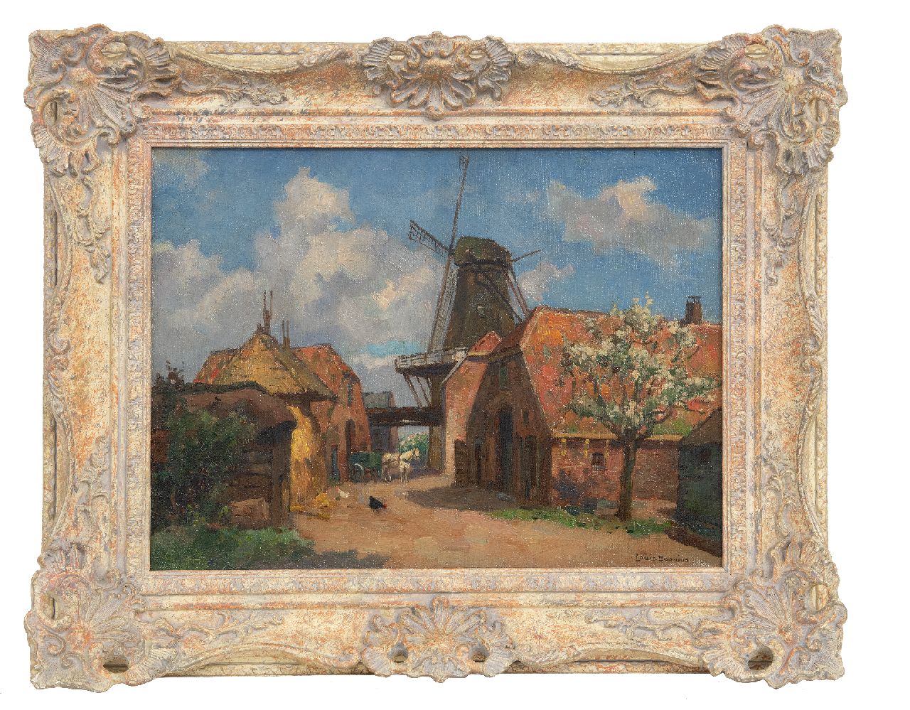 Soonius L. | Lodewijk 'Louis' Soonius | Schilderijen te koop aangeboden | De graanmolen 'Concordia' aan de Molenstraat in Ede, olieverf op doek 30,2 x 40,8 cm, gesigneerd rechtsonder en te dateren eind jaren 40 Soonius L. | Lodewijk 'Louis' Soonius | Schilderijen te koop aangeboden | De graanmolen 'Concordia' aan de Molenstraat in Ede, olieverf op doek 30,2 x 40,8 cm, gesigneerd rechtsonder en te dateren eind jaren 40