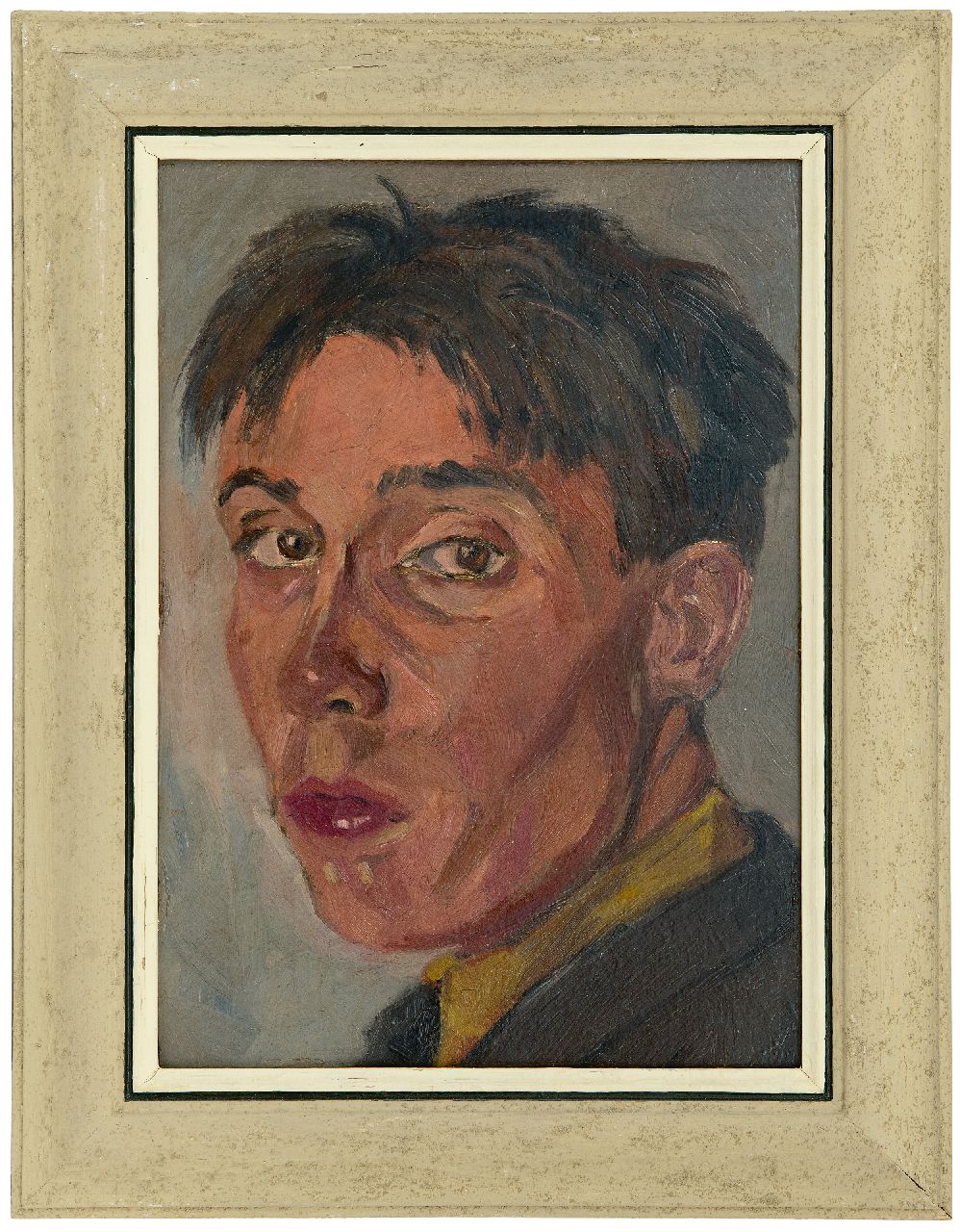 Ket D.H.  | Dirk Hendrik 'Dick' Ket, Zelfportret, naar links gewend, olieverf op board 33,5 x 24,0 cm, te dateren ca. 1924