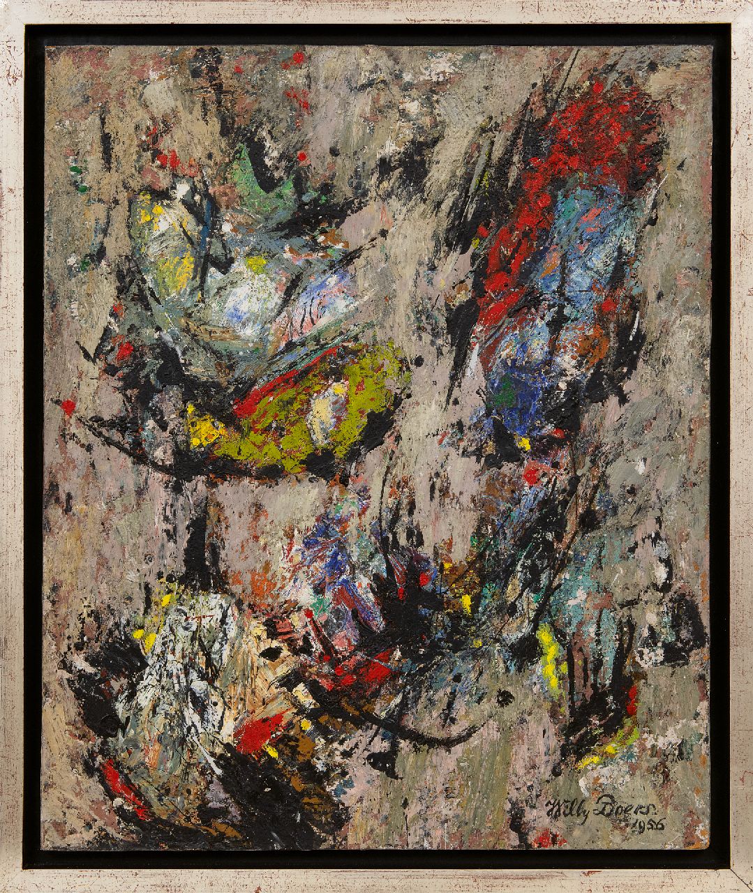 Boers W.H.F. | 'Willy' Herman Friederich Boers, Zonder titel, olieverf op board 60,0 x 50,0 cm, gesigneerd rechtsonder en gedateerd 1956 Boers W.H.F. | 'Willy' Herman Friederich Boers, Zonder titel, olieverf op board 60,0 x 50,0 cm, gesigneerd rechtsonder en gedateerd 1956