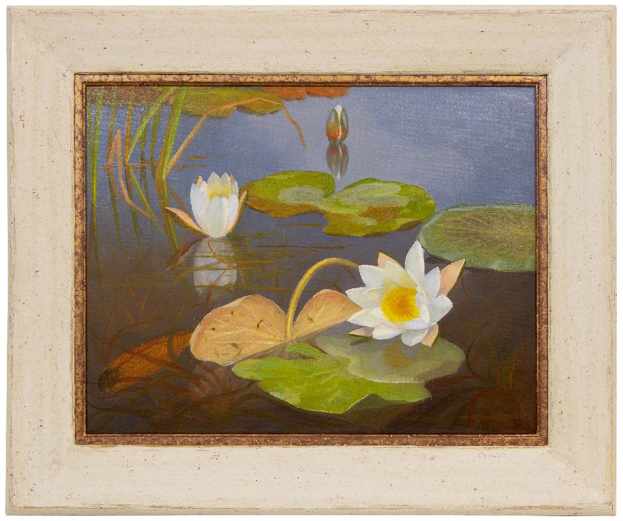 Smorenberg D. | Dirk Smorenberg | Schilderijen te koop aangeboden | Waterlelies, olieverf op doek 39,2 x 51,2 cm, gesigneerd rechtsonder Smorenberg D. | Dirk Smorenberg | Schilderijen te koop aangeboden | Waterlelies, olieverf op doek 39,2 x 51,2 cm, gesigneerd rechtsonder