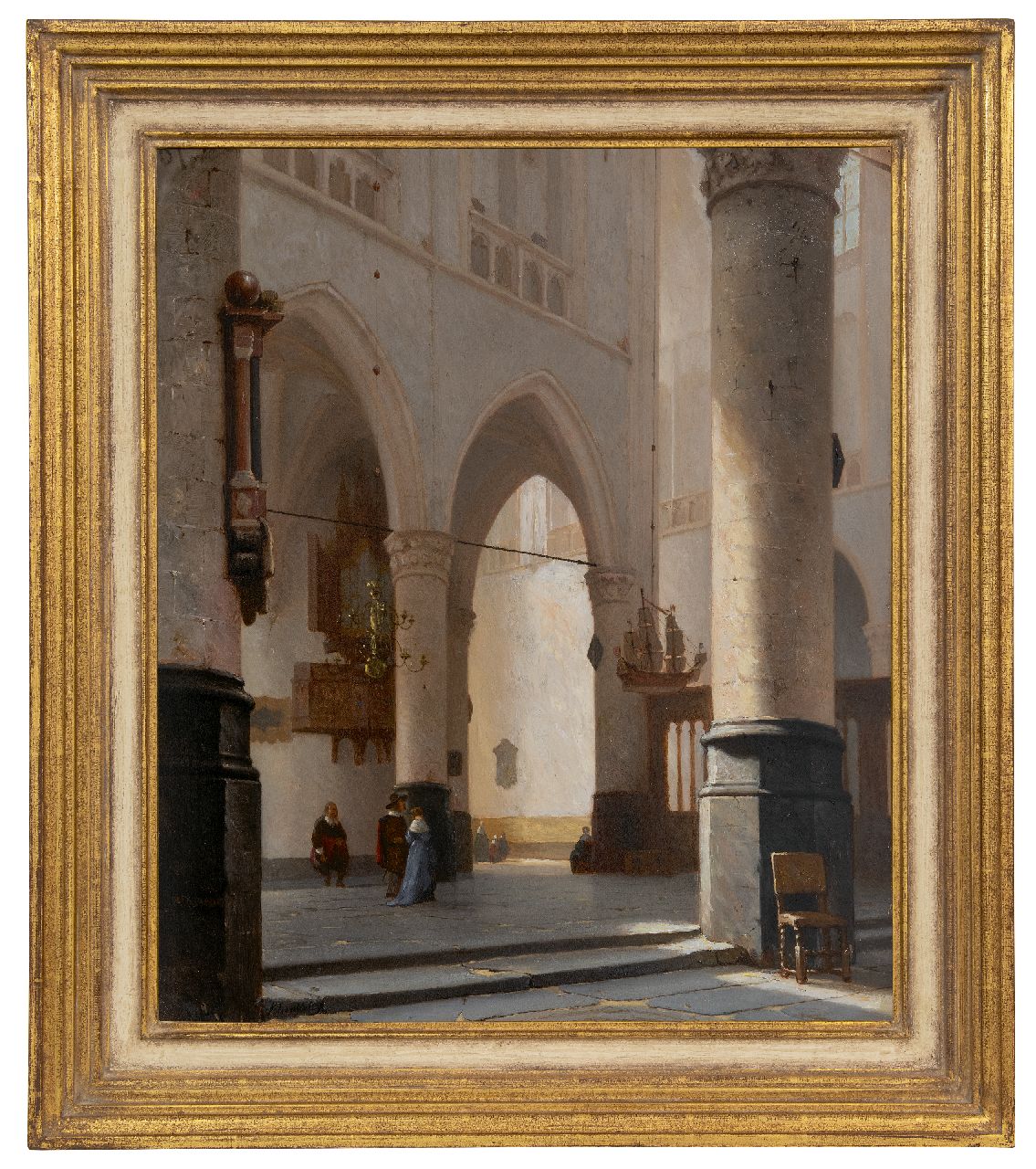 Schenkel J.J.  | Jan Jacob Schenkel, Interieur van de Grote Kerk te Alkmaar, olieverf op paneel 60,0 x 50,8 cm, gesigneerd linksonder (tweemaal) en gedateerd '67