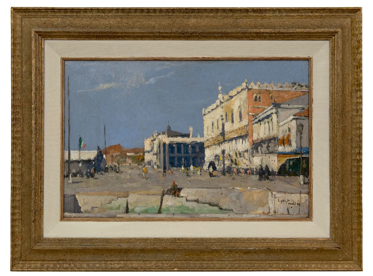 Vlist L. van der | Leendert van der Vlist | Schilderijen te koop aangeboden | Gezicht in Venetië met het Dogepaleis, olieverf op doek 32,8 x 50,4 cm, gesigneerd rechtsonder en gedateerd '24 Vlist L. van der | Leendert van der Vlist | Schilderijen te koop aangeboden | Gezicht in Venetië met het Dogepaleis, olieverf op doek 32,8 x 50,4 cm, gesigneerd rechtsonder en gedateerd '24