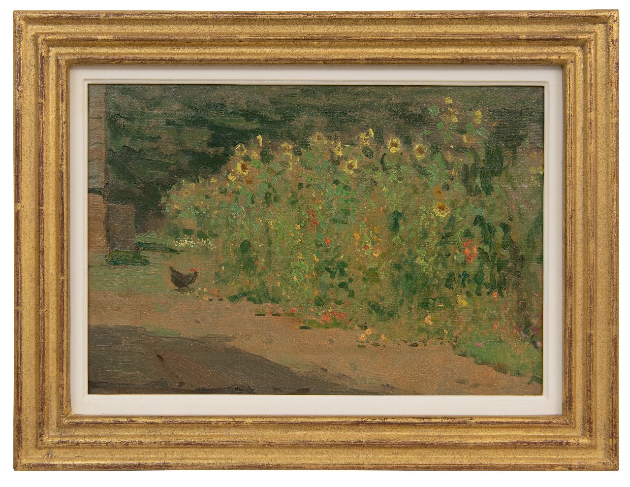 Dijsselhof G.W. | Gerrit Willem Dijsselhof | Schilderijen te koop aangeboden | Bloeiende tuin, olieverf op doek 23,0 x 33,3 cm, gesigneerd linksonder met monogram en te dateren ca. 1911-1912 Dijsselhof G.W. | Gerrit Willem Dijsselhof | Schilderijen te koop aangeboden | Bloeiende tuin, olieverf op doek 23,0 x 33,3 cm, gesigneerd linksonder met monogram en te dateren ca. 1911-1912