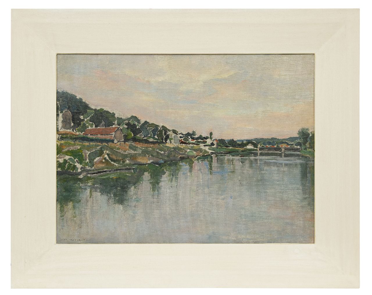 Mondriaan P.C. | Pieter Cornelis 'Piet' Mondriaan, De oever van de Seine, olieverf op doek 54,2 x 73,1 cm, gesigneerd linksonder en te dateren 1931 Mondriaan P.C. | Pieter Cornelis 'Piet' Mondriaan, De oever van de Seine, olieverf op doek 54,2 x 73,1 cm, gesigneerd linksonder en te dateren 1931