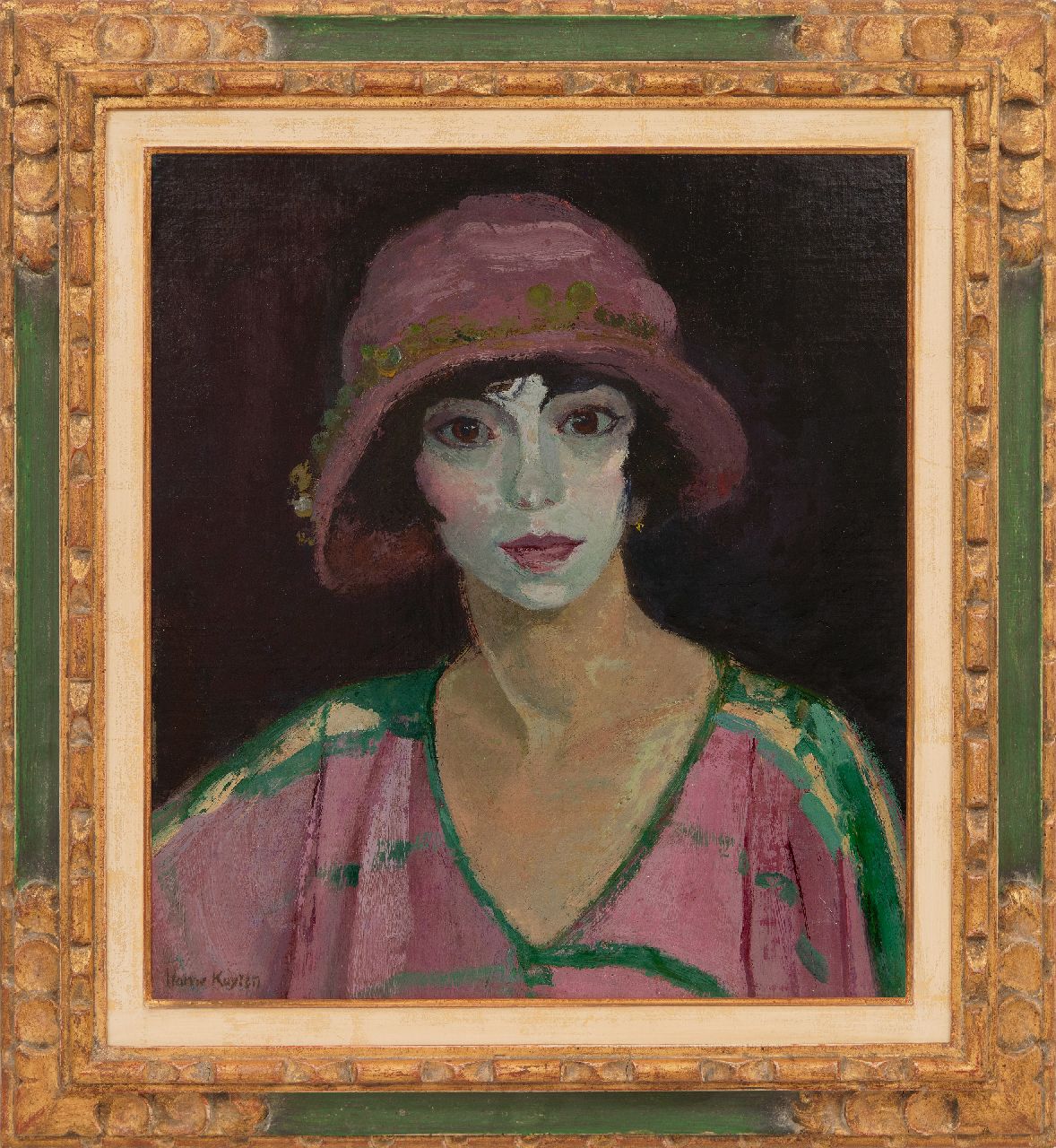 Kuijten H.J. | Henricus Johannes 'Harrie' Kuijten, Mia, olieverf op doek op paneel 50,4 x 45,3 cm, gesigneerd linksonder en te dateren 1923 Kuijten H.J. | Henricus Johannes 'Harrie' Kuijten, Mia, olieverf op doek op paneel 50,4 x 45,3 cm, gesigneerd linksonder en te dateren 1923