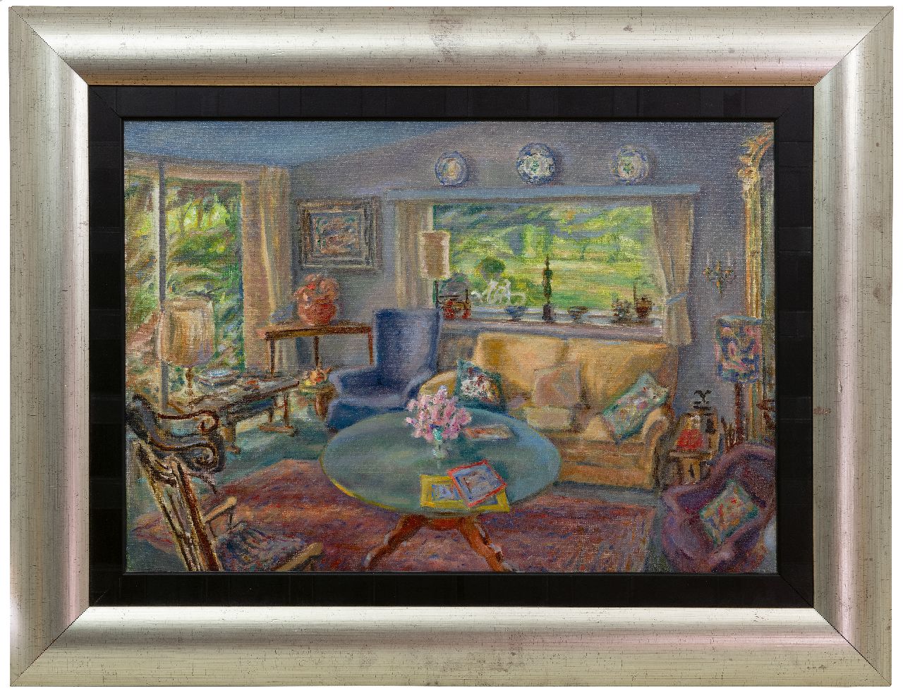 Sluijters jr. J. | Jan Sluijters jr. | Schilderijen te koop aangeboden | Interieur van de kunstenaar, olieverf op doek 45,1 x 65,1 cm Sluijters jr. J. | Jan Sluijters jr. | Schilderijen te koop aangeboden | Interieur van de kunstenaar, olieverf op doek 45,1 x 65,1 cm