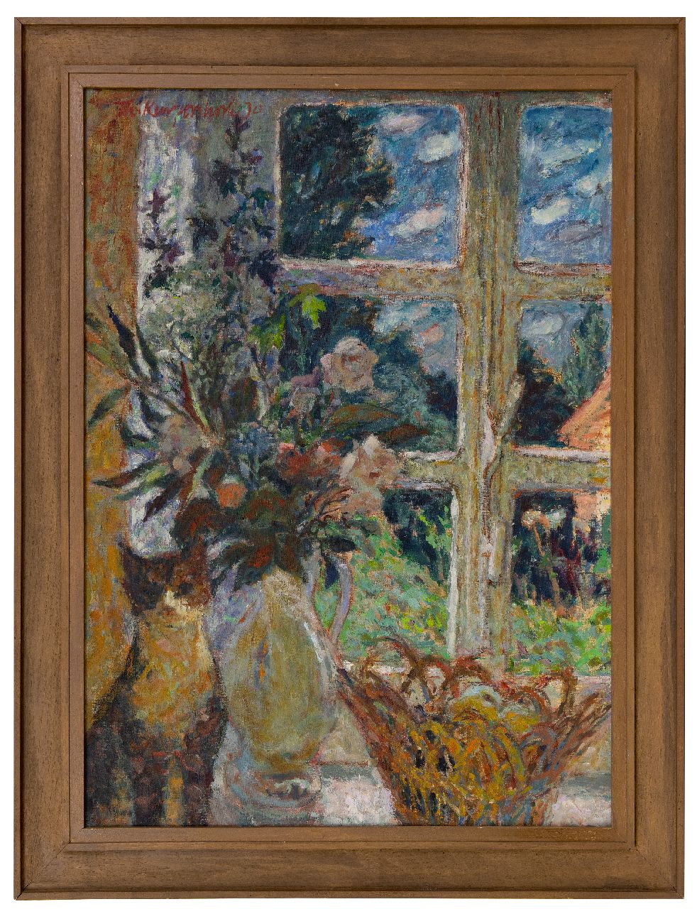 Kurpershoek T.L. | Theodorus Lambertus 'Theo' Kurpershoek | Schilderijen te koop aangeboden | Bloemstilleven in de vensterbank, olieverf op doek 77,8 x 56,3 cm, gesigneerd linksboven en gedateerd '70 Kurpershoek T.L. | Theodorus Lambertus 'Theo' Kurpershoek | Schilderijen te koop aangeboden | Bloemstilleven in de vensterbank, olieverf op doek 77,8 x 56,3 cm, gesigneerd linksboven en gedateerd '70