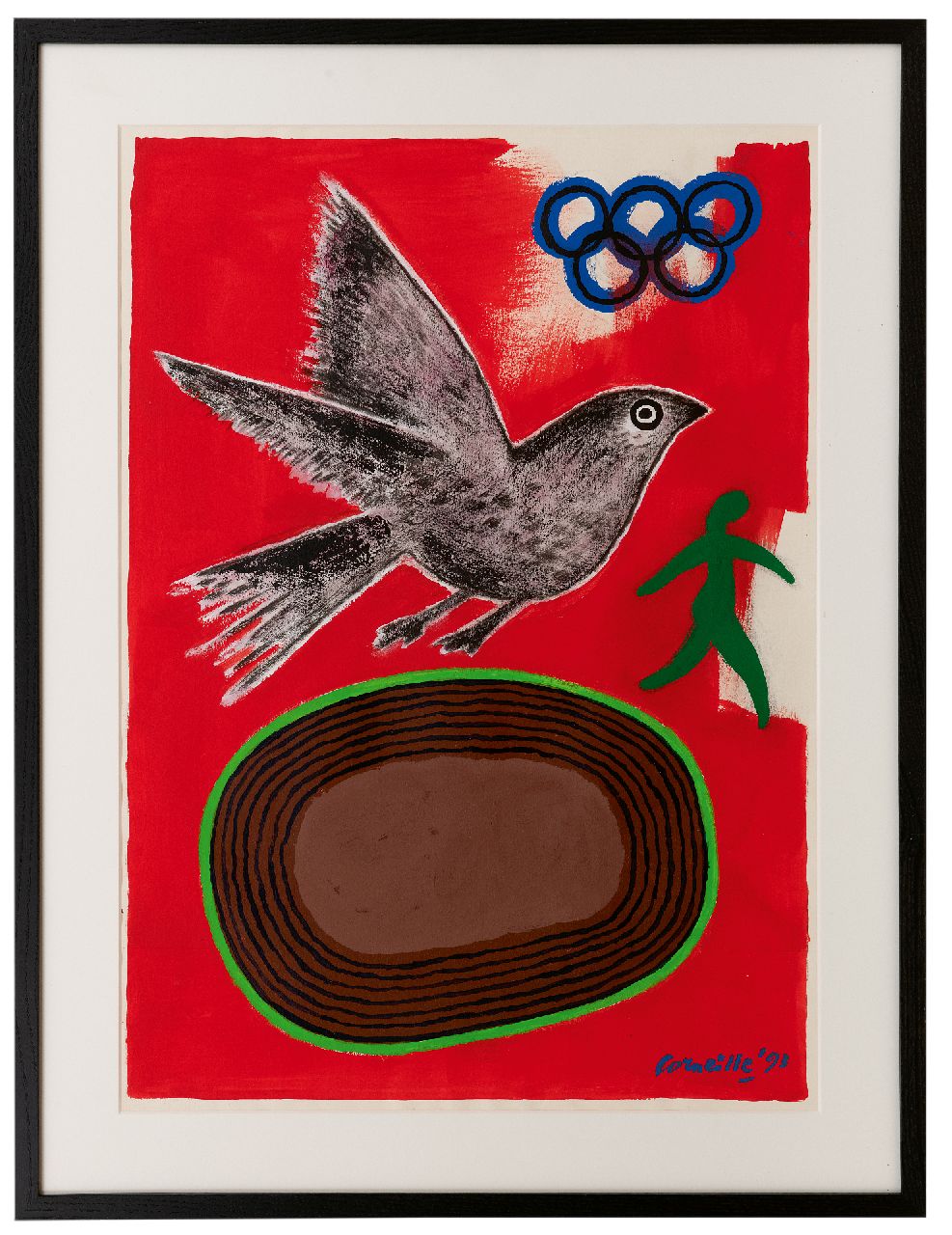 Corneille ('Corneille' Guillaume Beverloo) | Corneille ('Corneille' Guillaume Beverloo) | Aquarellen en tekeningen te koop aangeboden | Ontwerp voor Het Europees Olympisch Jeugdfestival in Valkenswaard, 1993, gouache op papier 69,1 x 49,2 cm, gesigneerd rechtsonder en gedateerd '93 Corneille ('Corneille' Guillaume Beverloo) | Corneille ('Corneille' Guillaume Beverloo) | Aquarellen en tekeningen te koop aangeboden | Ontwerp voor Het Europees Olympisch Jeugdfestival in Valkenswaard, 1993, gouache op papier 69,1 x 49,2 cm, gesigneerd rechtsonder en gedateerd '93
