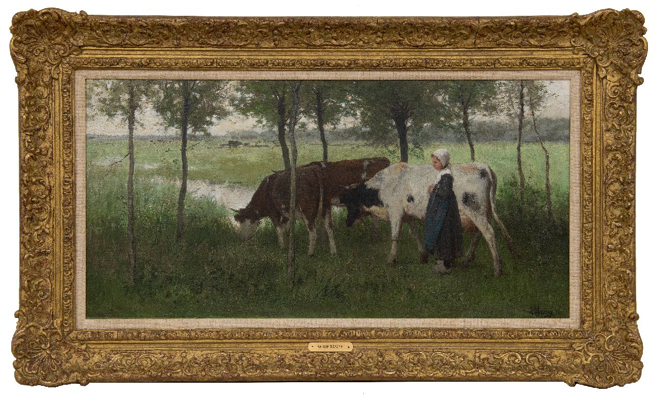 Mauve A.  | Anthonij 'Anton' Mauve | Schilderijen te koop aangeboden | De jonge koeienhoedster, olieverf op doek 35,4 x 69,8 cm, gesigneerd rechtsonder en te dateren ca. 1876