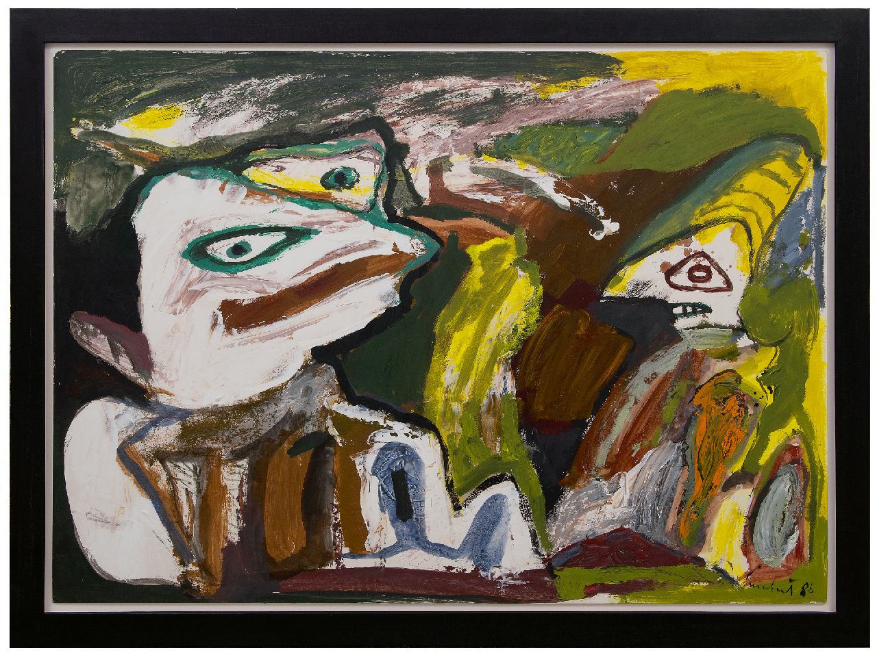 Lucebert (Lubertus Jacobus Swaanswijk) | Lucebert (Lubertus Jacobus Swaanswijk) | Aquarellen en tekeningen te koop aangeboden | Zonder titel (twee figuren), gouache op papier 78,3 x 109,7 cm, gesigneerd rechtsonder en gedateerd '86 Lucebert (Lubertus Jacobus Swaanswijk) | Lucebert (Lubertus Jacobus Swaanswijk) | Aquarellen en tekeningen te koop aangeboden | Zonder titel (twee figuren), gouache op papier 78,3 x 109,7 cm, gesigneerd rechtsonder en gedateerd '86