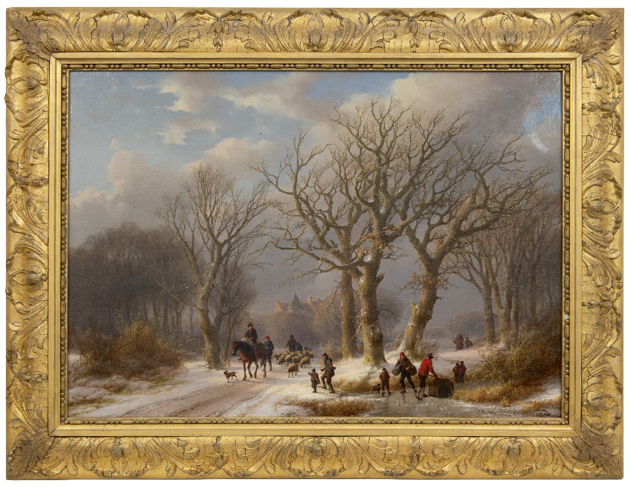 Klombeck/Verboeckhoven J.B./E.J. | Johann Bernard/Eugène Joseph Klombeck/Verboeckhoven | Schilderijen te koop aangeboden | Terugkeer van de markt, olieverf op doek 50,2 x 70,3 cm, gesigneerd rechtsonder door beide schilders en gedateerd 1872 Klombeck/Verboeckhoven J.B./E.J. | Johann Bernard/Eugène Joseph Klombeck/Verboeckhoven | Schilderijen te koop aangeboden | Terugkeer van de markt, olieverf op doek 50,2 x 70,3 cm, gesigneerd rechtsonder door beide schilders en gedateerd 1872