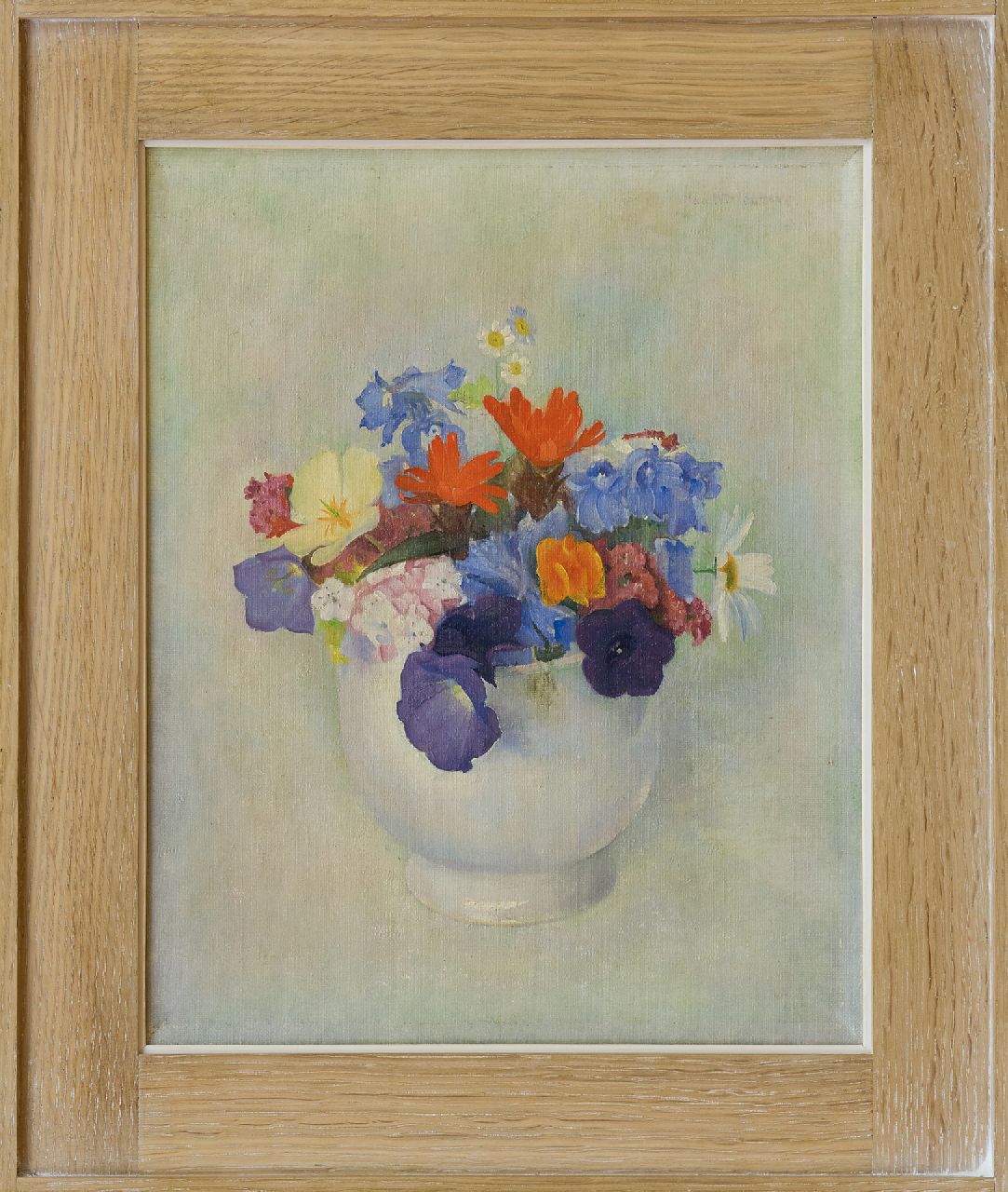 Wittenberg J.H.W.  | 'Jan' Hendrik Willem Wittenberg | Schilderijen te koop aangeboden | Bloemstilleven, olieverf op doek 29,8 x 24,0 cm, gesigneerd rechtsboven en te dateren ca. 1940