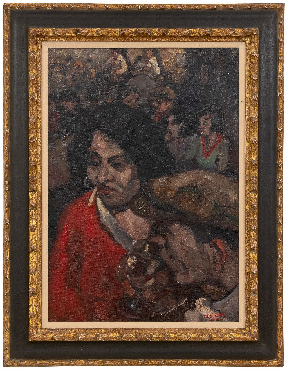 Noltee B.C. | Bernardus Cornelis 'Cor' Noltee | Schilderijen te koop aangeboden | Danscafé, olieverf op doek 49,9 x 35,0 cm, gesigneerd rechtsonder Noltee B.C. | Bernardus Cornelis 'Cor' Noltee | Schilderijen te koop aangeboden | Danscafé, olieverf op doek 49,9 x 35,0 cm, gesigneerd rechtsonder