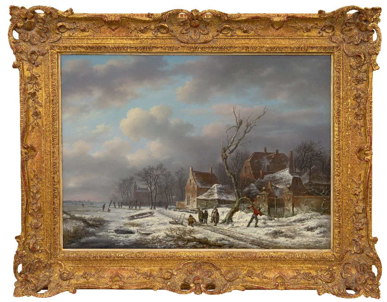 Schelfhout A. | Andreas Schelfhout, Winterlandschap met houtsprokkelaars (pendant van Zomerlandschap), olieverf op paneel 53,0 x 72,6 cm, gesigneerd rechtsonder (resten van signatuur) en te dateren ca. 1815 Schelfhout A. | Andreas Schelfhout, Winterlandschap met houtsprokkelaars (pendant van Zomerlandschap), olieverf op paneel 53,0 x 72,6 cm, gesigneerd rechtsonder (resten van signatuur) en te dateren ca. 1815