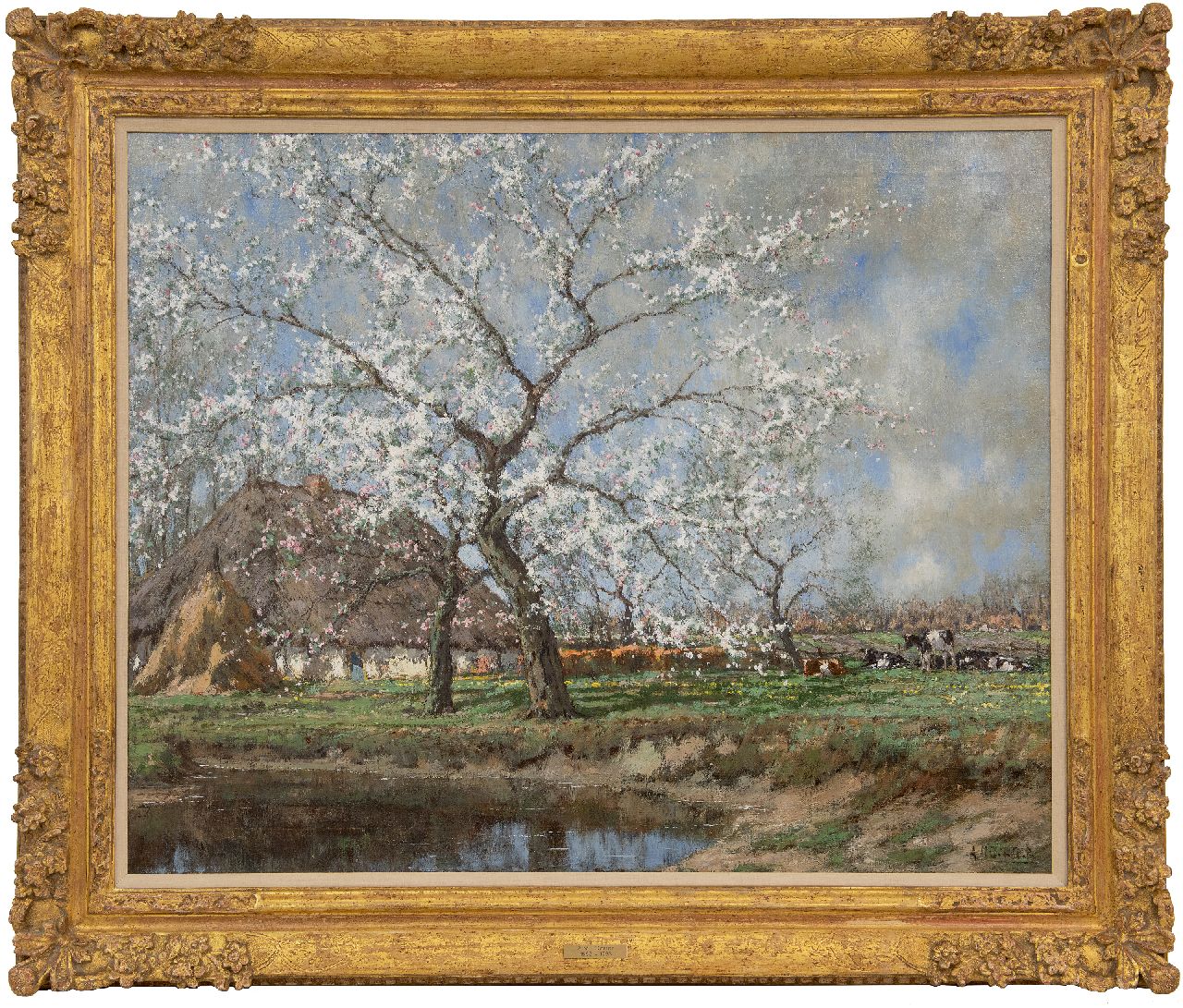 Gorter A.M. | 'Arnold' Marc Gorter, Appelbloesem bij boerderij, olieverf op doek 75,6 x 96,3 cm, gesigneerd rechtsonder Gorter A.M. | 'Arnold' Marc Gorter, Appelbloesem bij boerderij, olieverf op doek 75,6 x 96,3 cm, gesigneerd rechtsonder