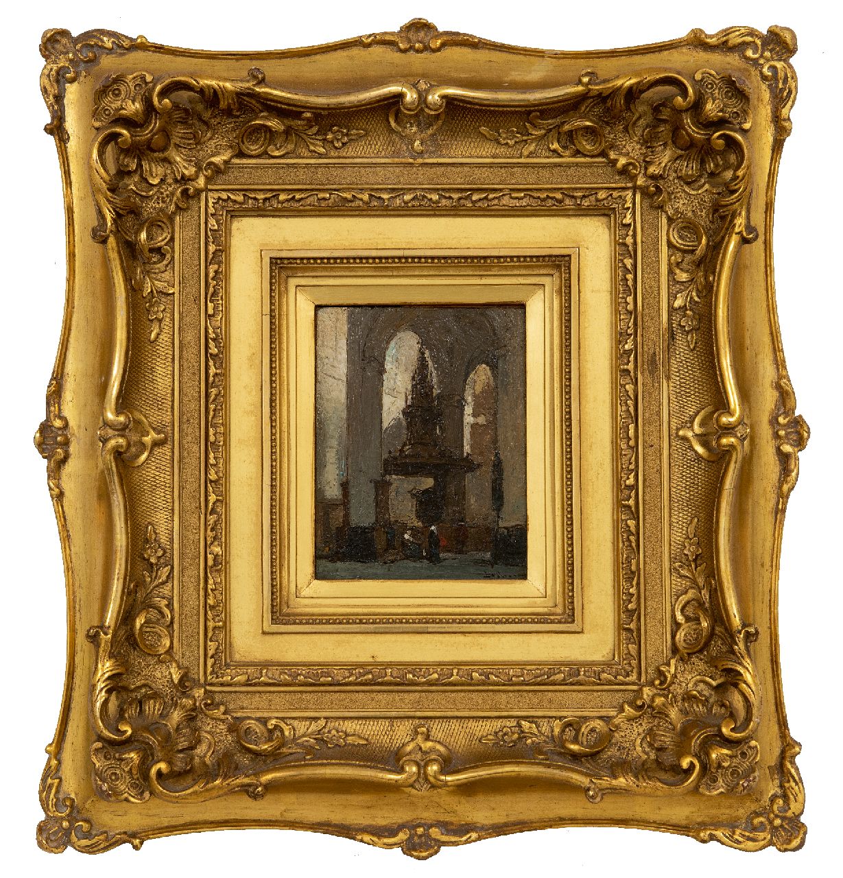 Bosboom J. | Johannes Bosboom | Schilderijen te koop aangeboden | Interieur van de Nieuwe Kerk in Amsterdam, olieverf op paneel 13,8 x 11,0 cm, gesigneerd rechtsonder Bosboom J. | Johannes Bosboom | Schilderijen te koop aangeboden | Interieur van de Nieuwe Kerk in Amsterdam, olieverf op paneel 13,8 x 11,0 cm, gesigneerd rechtsonder