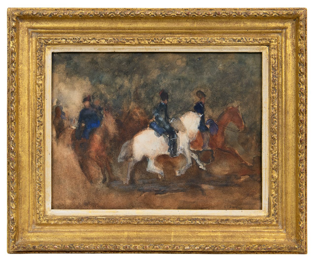 Breitner G.H. | George Hendrik Breitner, Cavalerie, aquarel op papier 25,8 x 33,8 cm, gesigneerd rechtsonder en te dateren ca. 1905 Breitner G.H. | George Hendrik Breitner, Cavalerie, aquarel op papier 25,8 x 33,8 cm, gesigneerd rechtsonder en te dateren ca. 1905