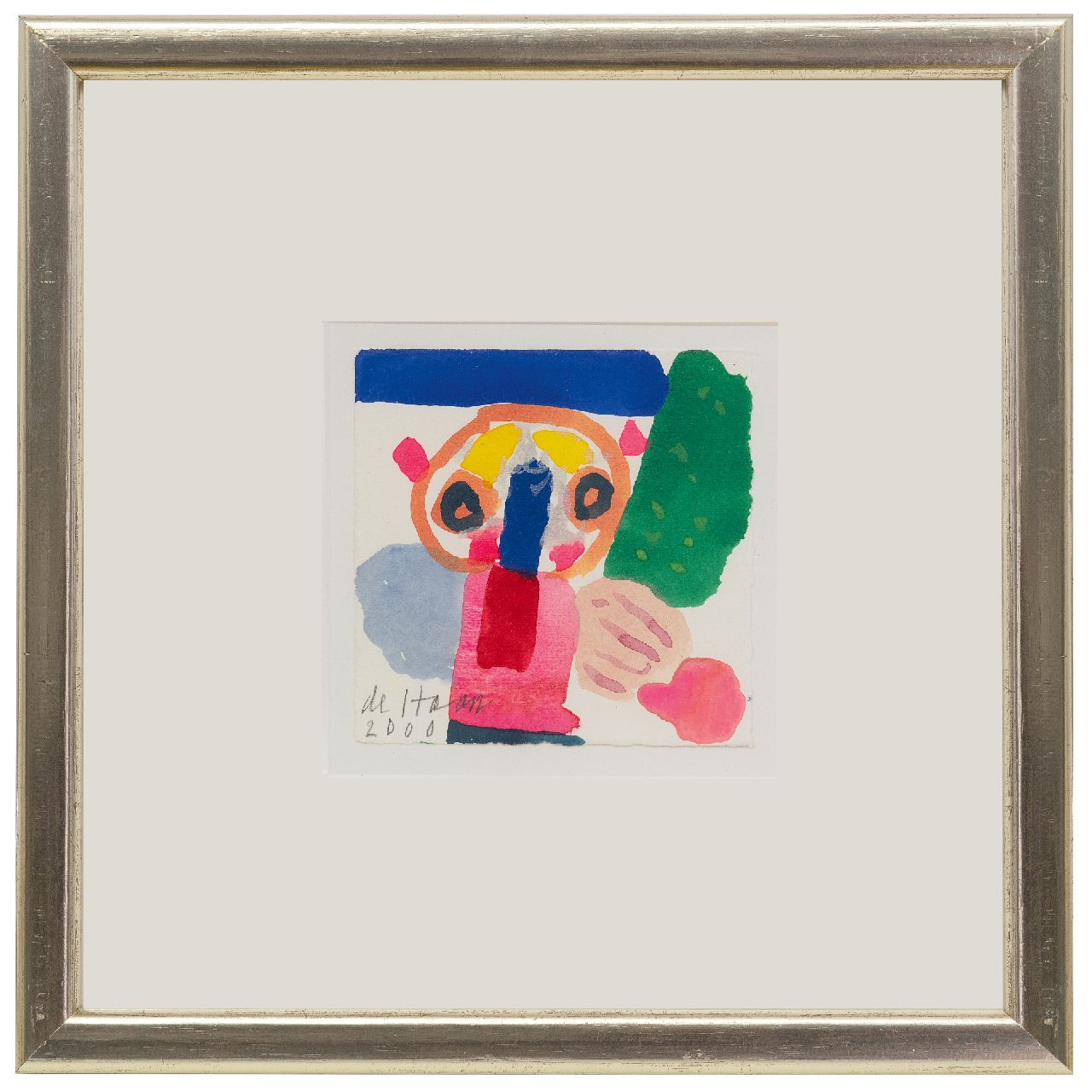 Haan J. de | Jurjen de Haan | Aquarellen en tekeningen te koop aangeboden | Figuur, gouache op papier 12,0 x 12,2 cm, gesigneerd linksonder en gedateerd 2000 Haan J. de | Jurjen de Haan | Aquarellen en tekeningen te koop aangeboden | Figuur, gouache op papier 12,0 x 12,2 cm, gesigneerd linksonder en gedateerd 2000