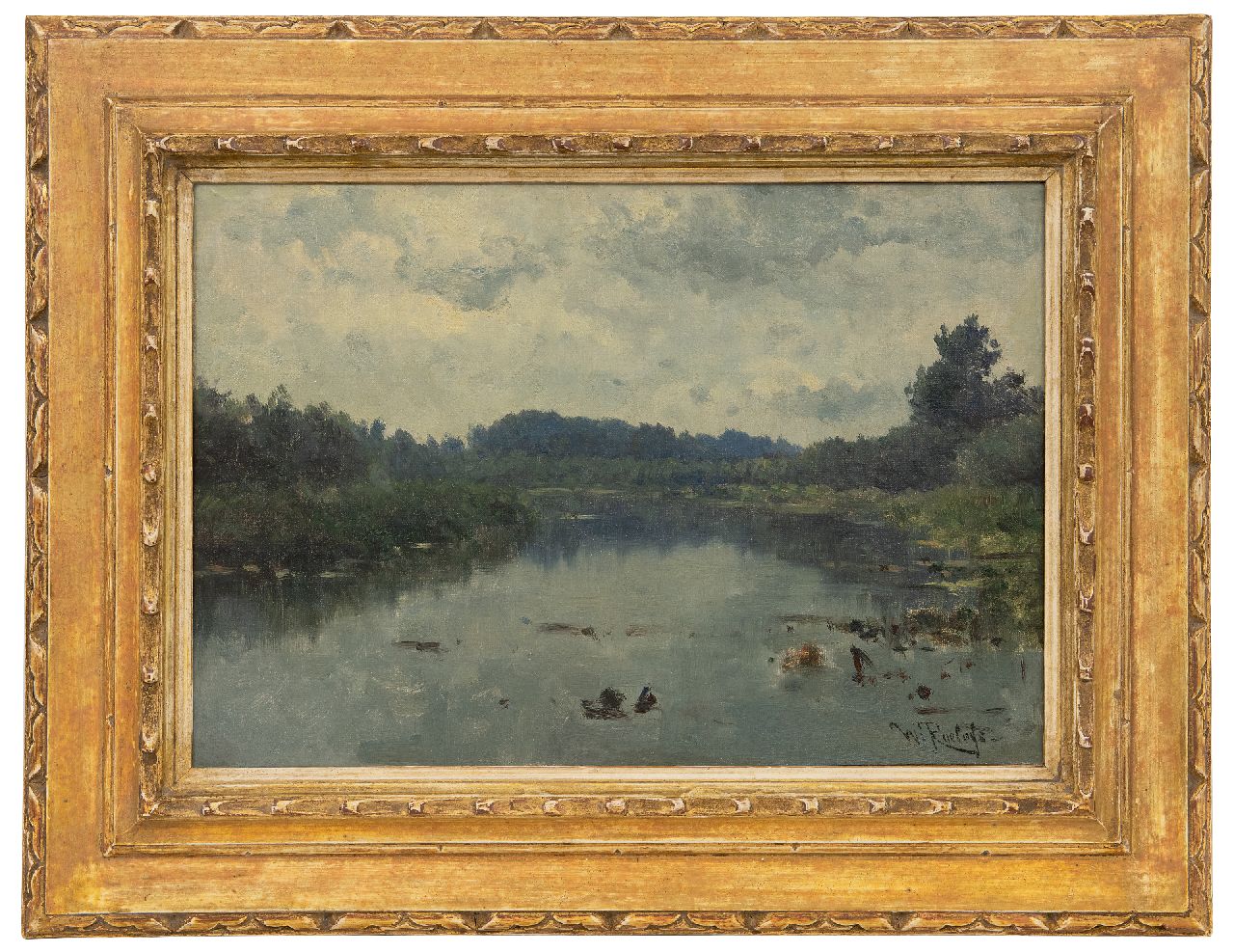Roelofs W. | Willem Roelofs | Schilderijen te koop aangeboden | Het Gein, olieverf op doek 32,2 x 46,0 cm, gesigneerd rechtsonder en te dateren ca. 1880 Roelofs W. | Willem Roelofs | Schilderijen te koop aangeboden | Het Gein, olieverf op doek 32,2 x 46,0 cm, gesigneerd rechtsonder en te dateren ca. 1880