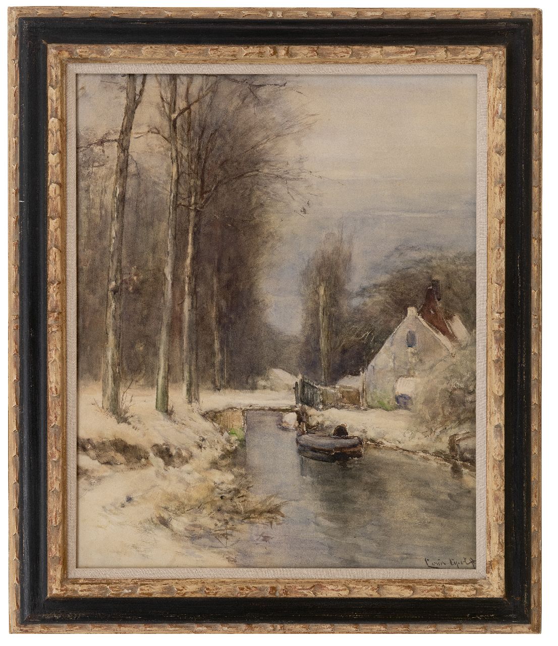 Apol L.F.H. | Lodewijk Franciscus Hendrik 'Louis' Apol | Aquarellen en tekeningen te koop aangeboden | Besneeuwd bos met vaartje, aquarel en gouache op papier 58,3 x 47,5 cm, gesigneerd rechtsonder Apol L.F.H. | Lodewijk Franciscus Hendrik 'Louis' Apol | Aquarellen en tekeningen te koop aangeboden | Besneeuwd bos met vaartje, aquarel en gouache op papier 58,3 x 47,5 cm, gesigneerd rechtsonder