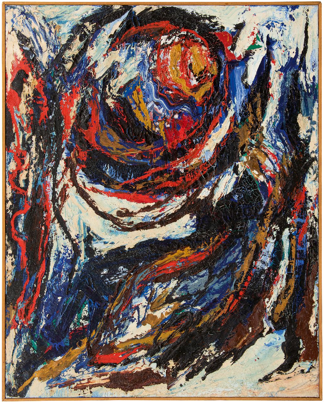 Hunziker F.  | Frieda Hunziker | Schilderijen te koop aangeboden | Draaikolk, olieverf op doek 125,2 x 100,4 cm, gesigneerd op spieraam (tweemaal) en te dateren 1963