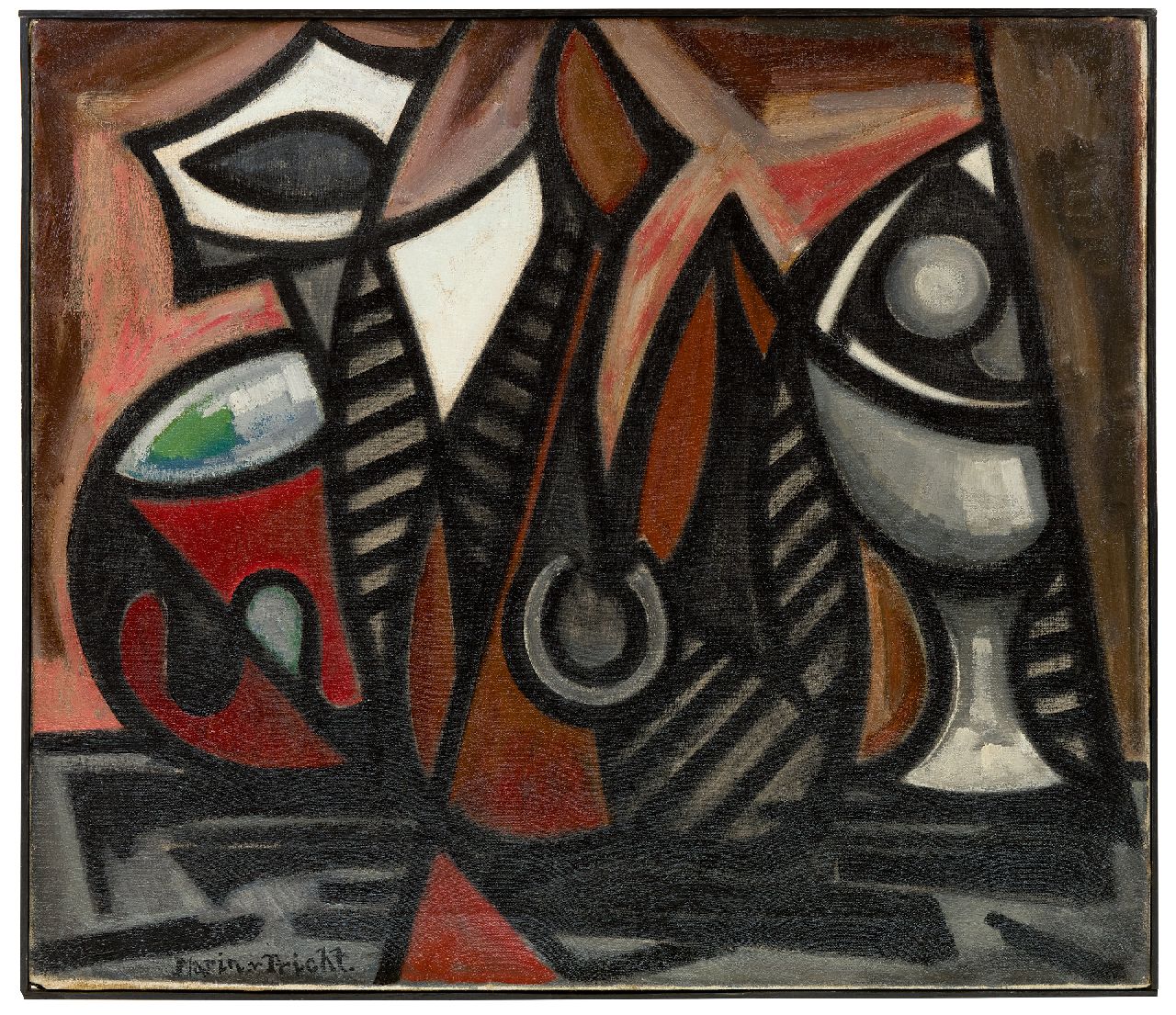 Tricht M. van | Marin van Tricht | Schilderijen te koop aangeboden | Stilleven, olieverf op doek 67,8 x 78,2 cm, gesigneerd linksonder en gedateerd 1959 Tricht M. van | Marin van Tricht | Schilderijen te koop aangeboden | Stilleven, olieverf op doek 67,8 x 78,2 cm, gesigneerd linksonder en gedateerd 1959