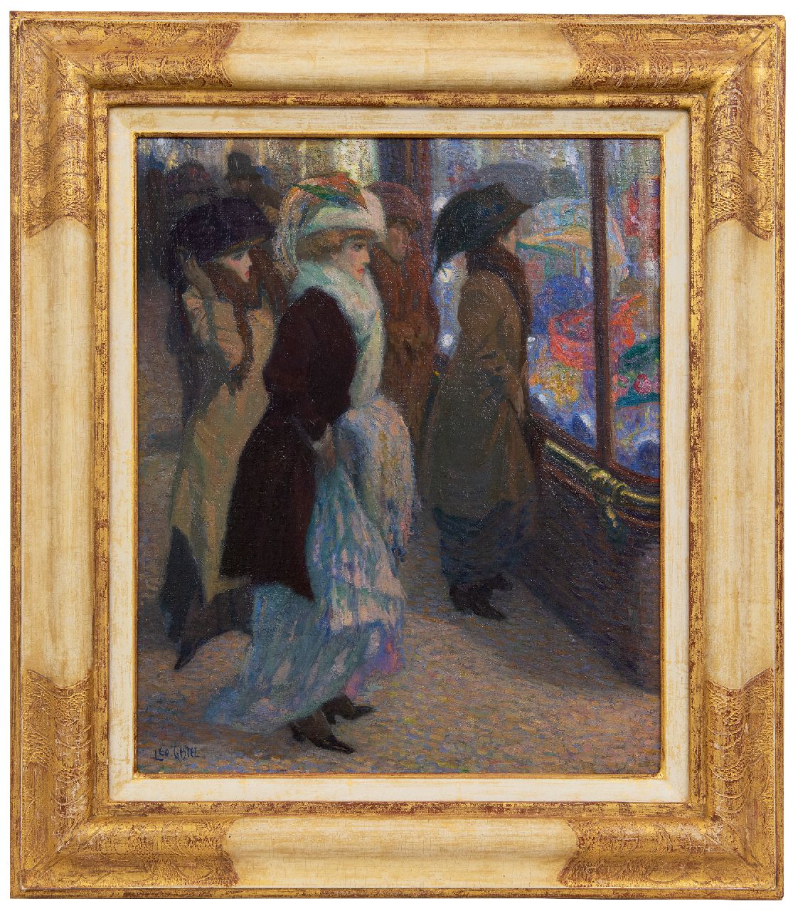Gestel L. | Leendert 'Leo' Gestel, De hoedenwinkel, olieverf op doek 45,0 x 37,2 cm, gesigneerd linksonder en te dateren ca. 1908 Gestel L. | Leendert 'Leo' Gestel, De hoedenwinkel, olieverf op doek 45,0 x 37,2 cm, gesigneerd linksonder en te dateren ca. 1908