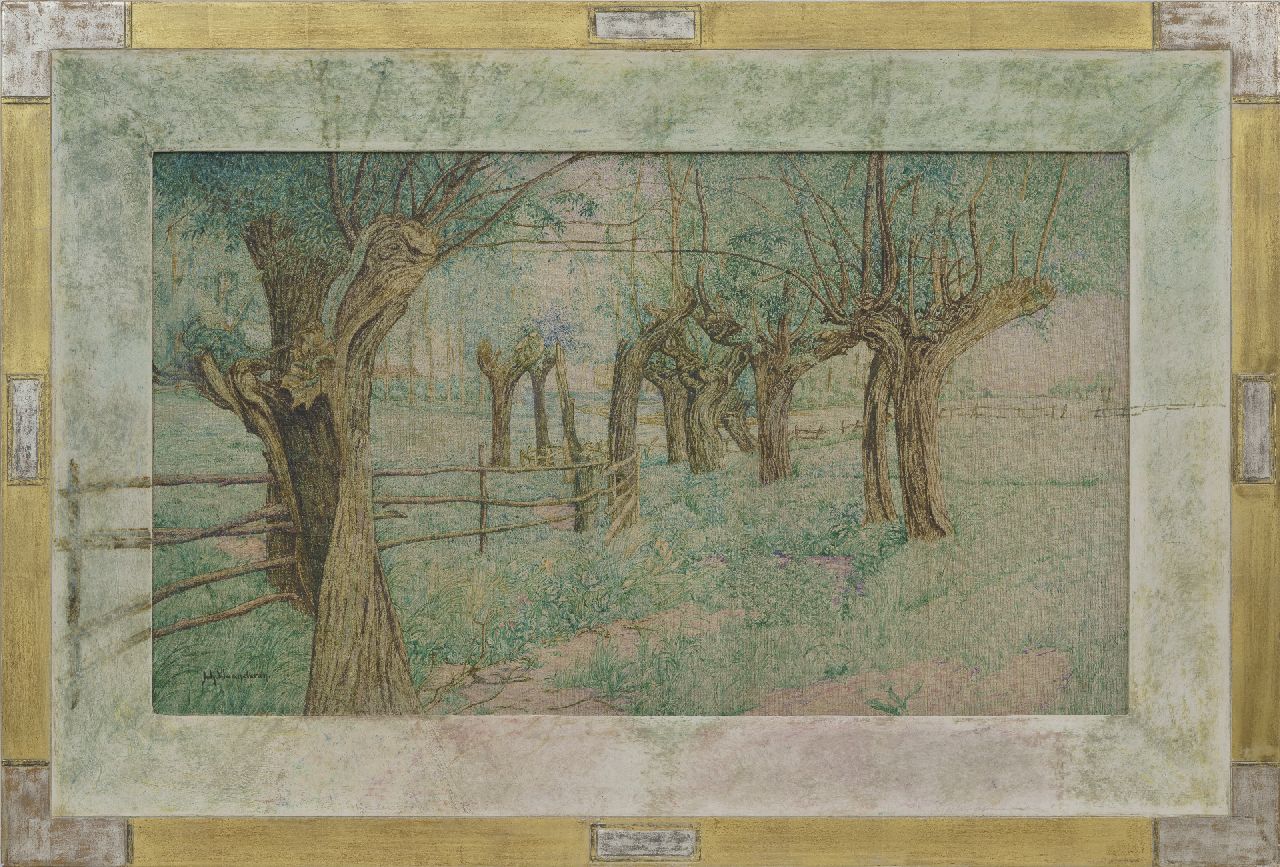 Vlaanderen J.J.L.  | Johan Jacob Lambertus 'Joh' Vlaanderen | Schilderijen te koop aangeboden | Knotwilgen, olieverf op doek 47,0 x 80,2 cm, gesigneerd linksonder