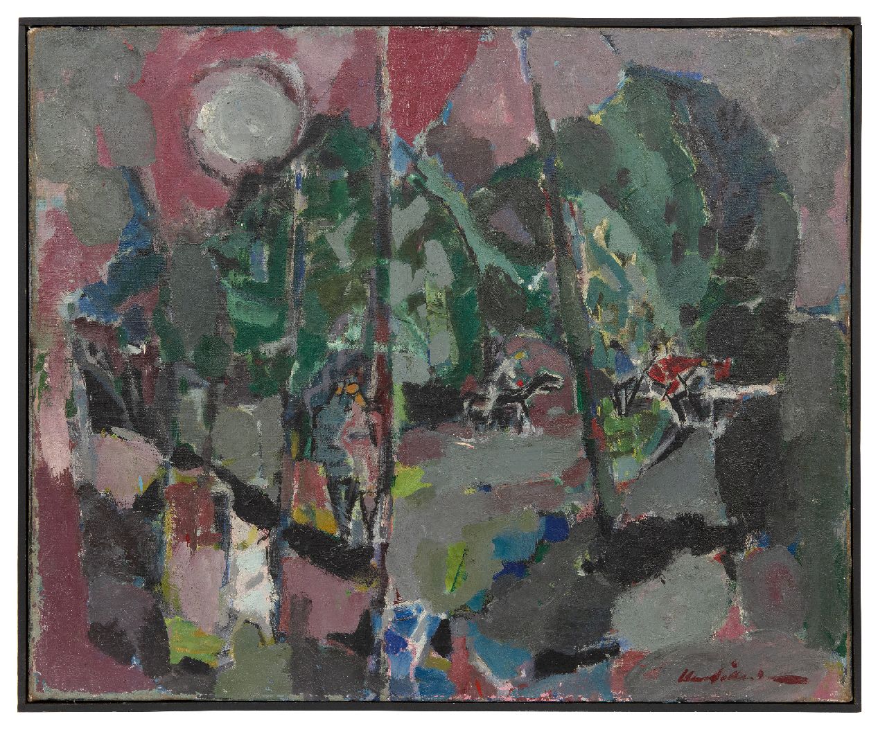 Willemse H.  | Hendrik 'Henk' Willemse | Schilderijen te koop aangeboden | Parkgezicht, olieverf op doek 58,2 x 70,3 cm, gesigneerd rechtsonder en gedateerd 1953