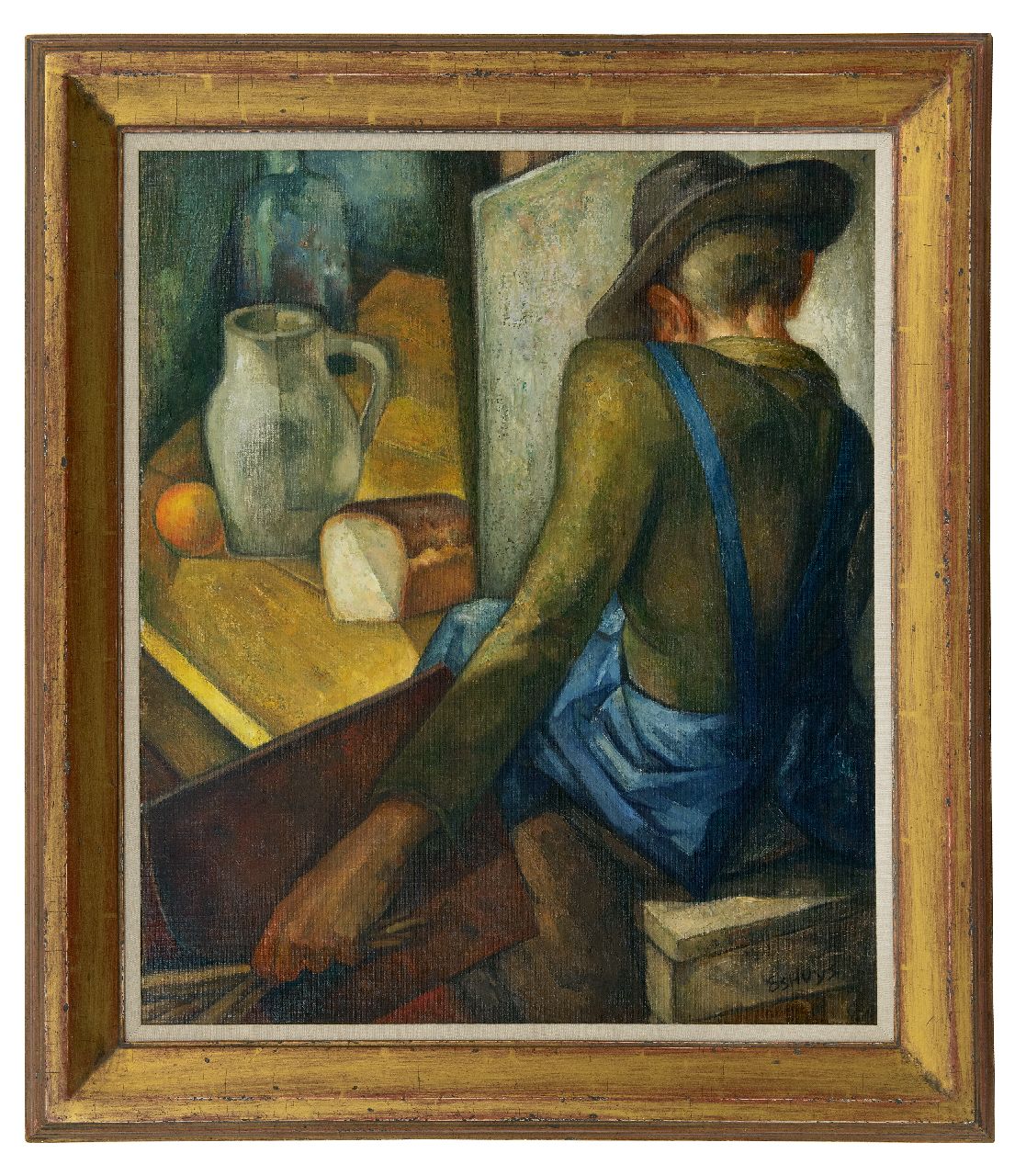 Eshuijs H.J.  | Hendrikus Jacobus Eshuijs, De schilder in zijn atelier, olieverf op doek 65,2 x 55,0 cm, gesigneerd rechtsonder en zonder lijst