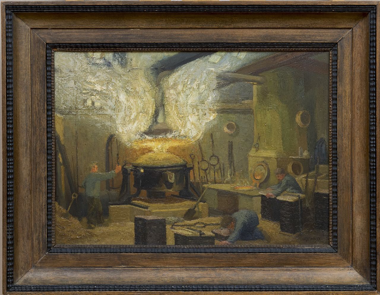 Eshuijs H.J. | Hendrikus Jacobus Eshuijs | Schilderijen te koop aangeboden | IJzergieterij, olieverf op paneel 40,0 x 56,0 cm, gesigneerd rechtsonder Eshuijs H.J. | Hendrikus Jacobus Eshuijs | Schilderijen te koop aangeboden | IJzergieterij, olieverf op paneel 40,0 x 56,0 cm, gesigneerd rechtsonder