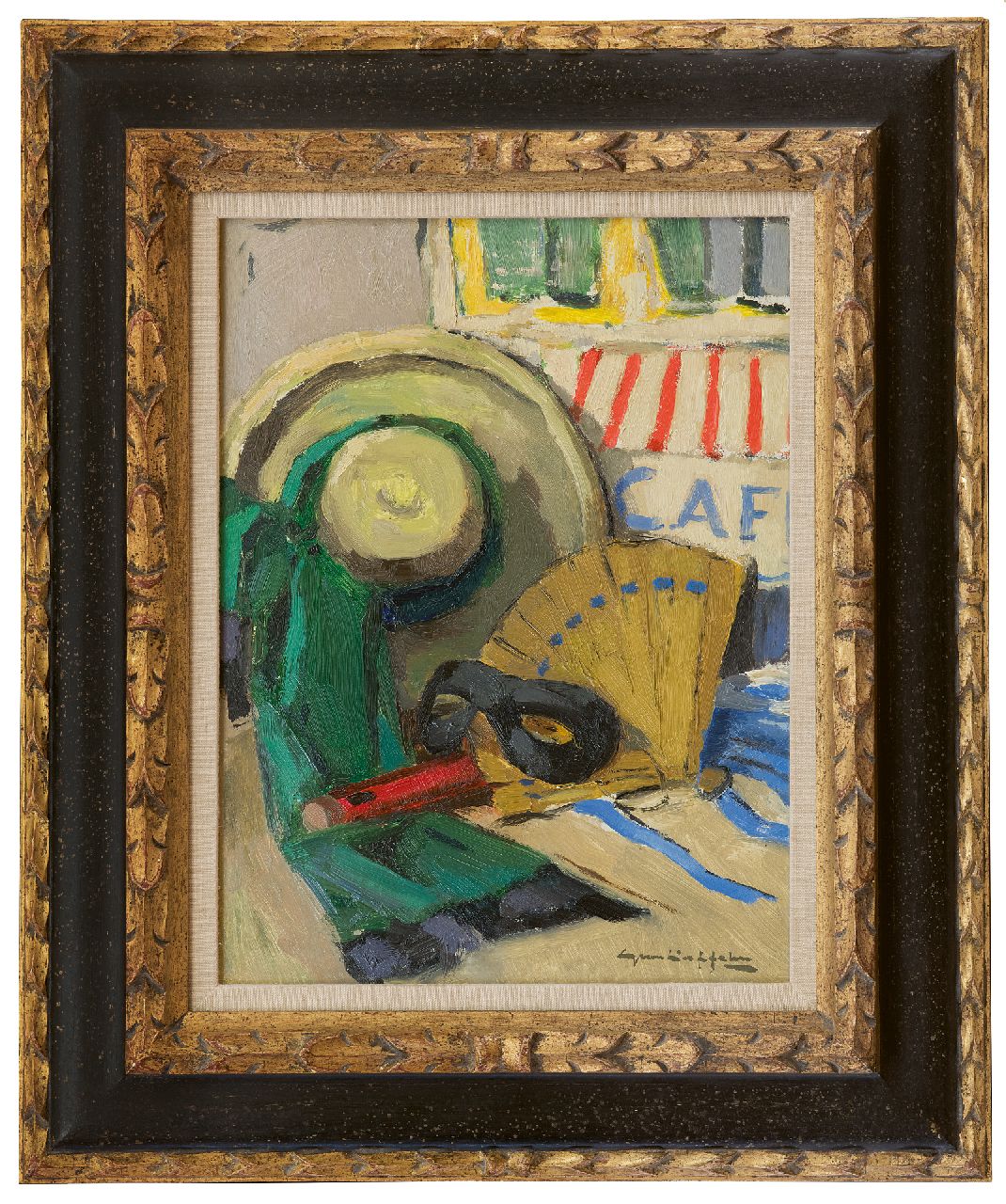 Duffelen G. van | Gerrit van Duffelen, Attributen voor het bal masqué, olieverf op schildersboard 30,1 x 22,8 cm, gesigneerd rechtsonder Duffelen G. van | Gerrit van Duffelen, Attributen voor het bal masqué, olieverf op schildersboard 30,1 x 22,8 cm, gesigneerd rechtsonder