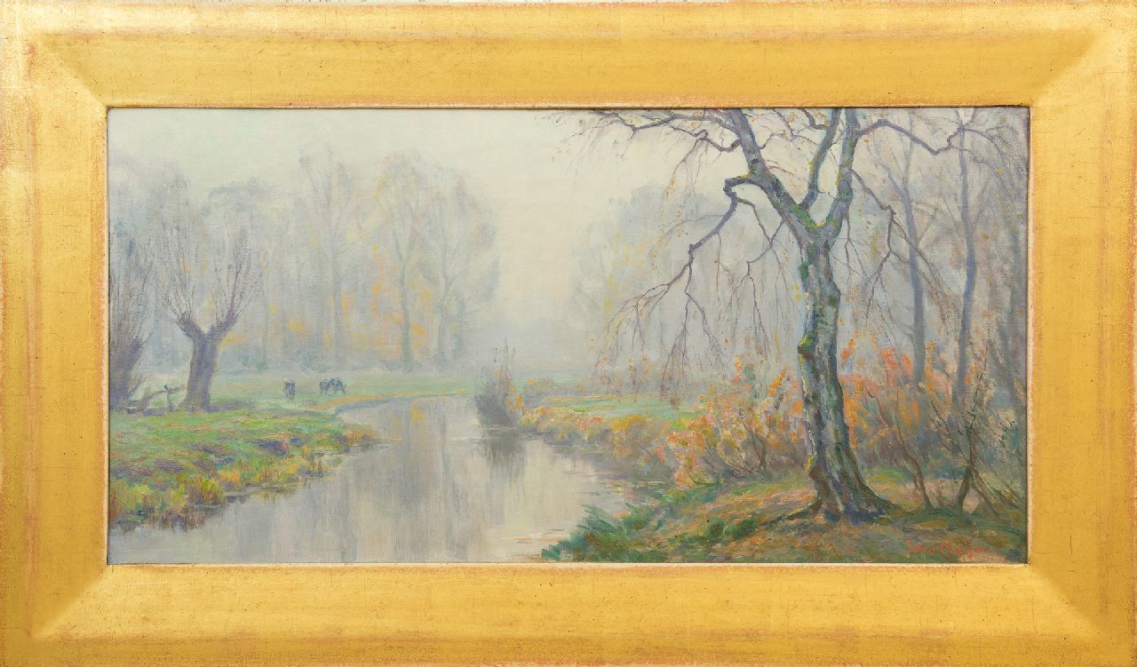 Meijer J.  | Johannes 'Johan' Meijer, Nevelstemming, olieverf op doek 40,4 x 80,3 cm, gesigneerd rechtsonder