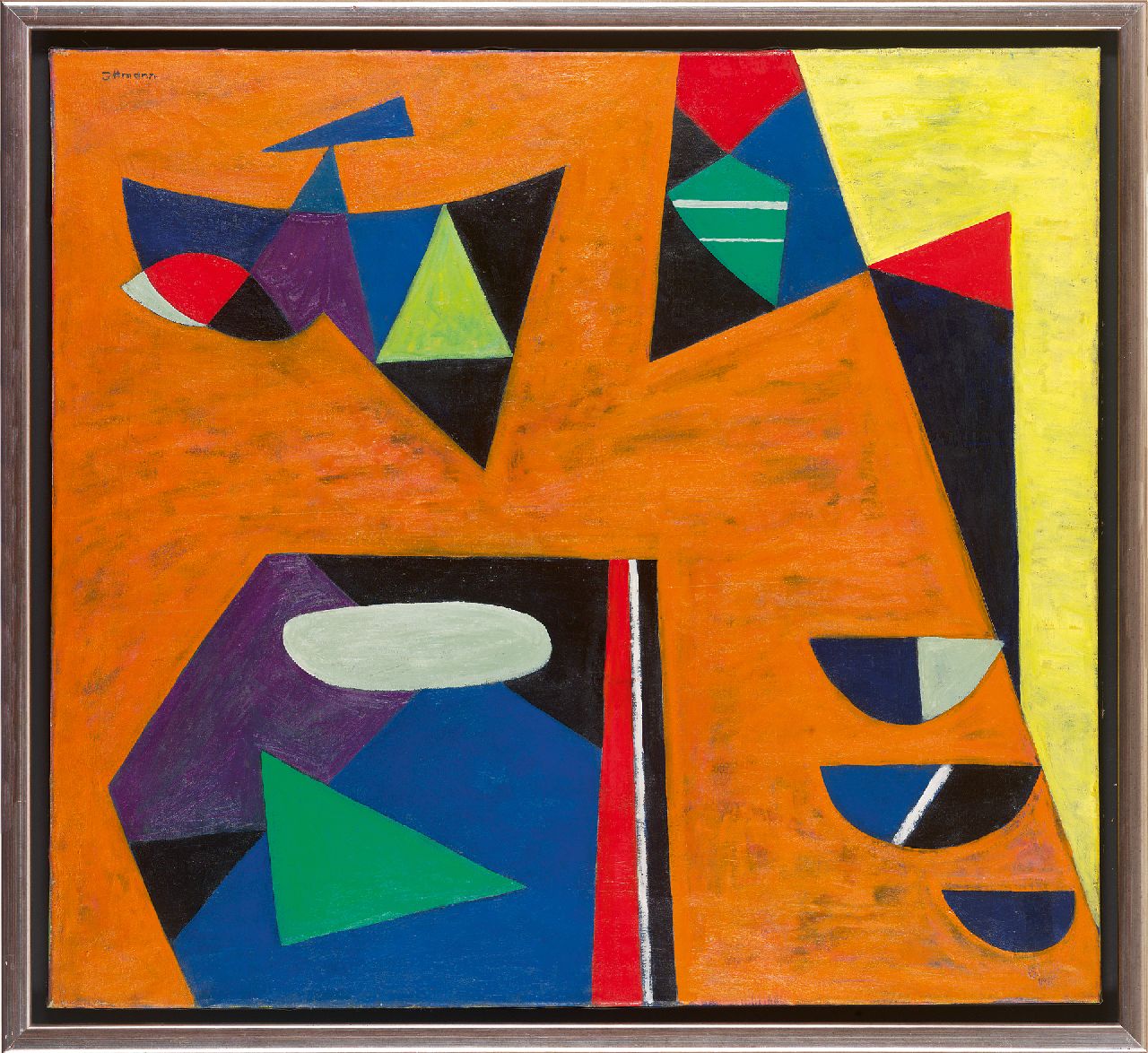Ittmann H. | Hans Ittmann, Abstracte compositie, olieverf op doek 90,0 x 100,0 cm, gesigneerd linksboven Ittmann H. | Hans Ittmann, Abstracte compositie, olieverf op doek 90,0 x 100,0 cm, gesigneerd linksboven