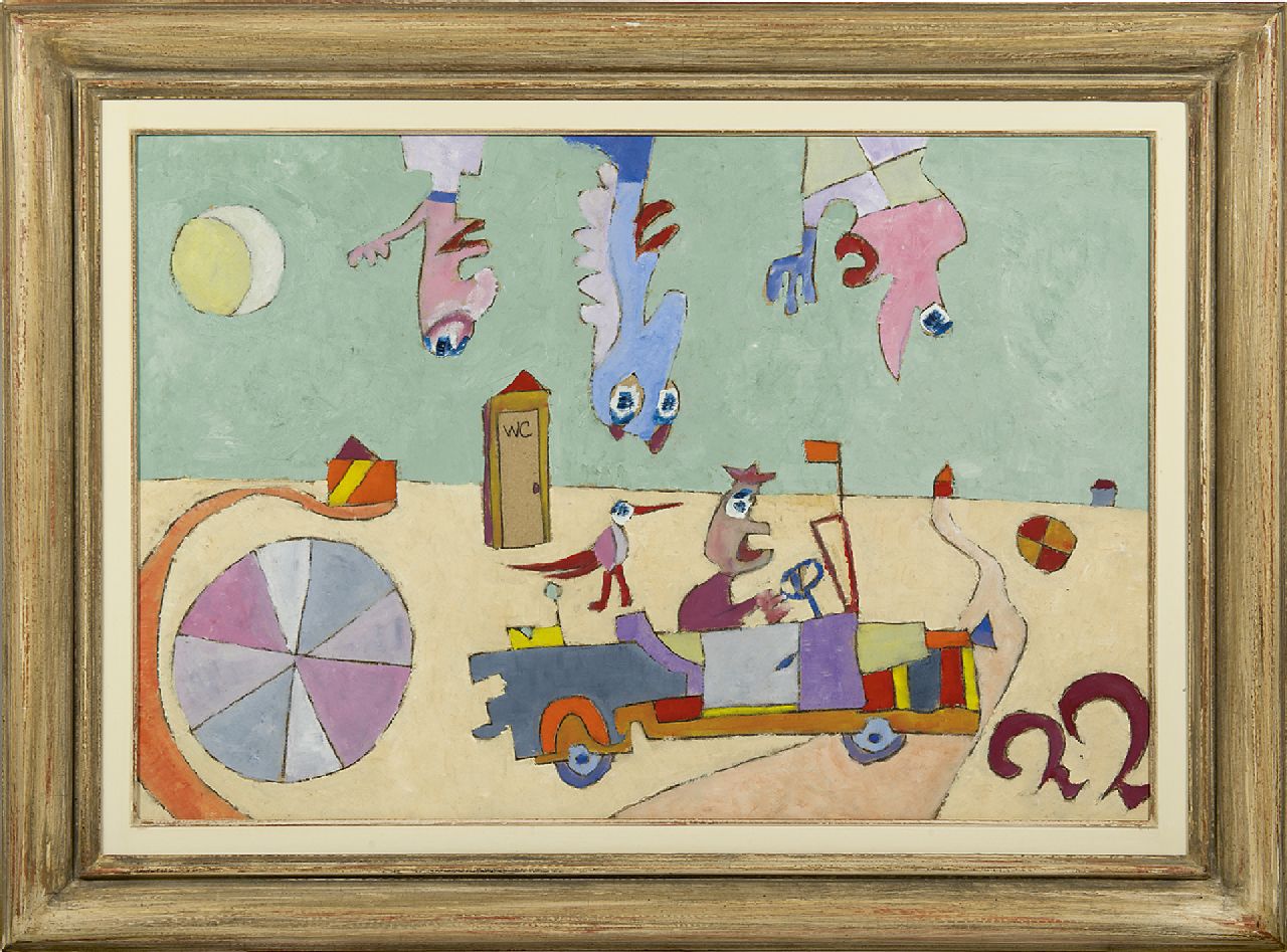 Bruyn M.H. | Marinus Hendricus 'Rudolf' Bruyn | Aquarellen en tekeningen te koop aangeboden | Poppen VII, krijt en olieverf op karton 54,3 x 79,3 cm Bruyn M.H. | Marinus Hendricus 'Rudolf' Bruyn | Aquarellen en tekeningen te koop aangeboden | Poppen VII, krijt en olieverf op karton 54,3 x 79,3 cm