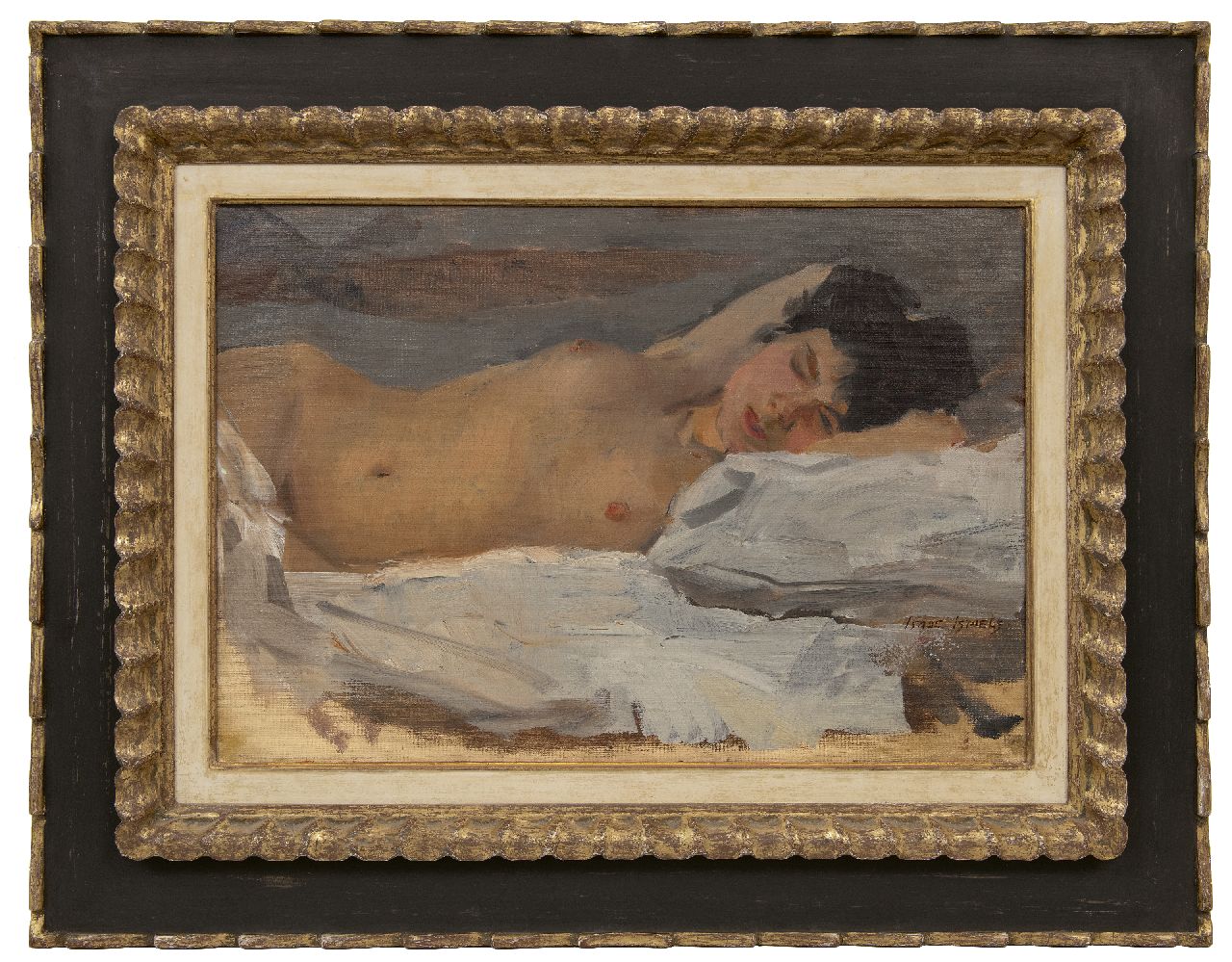 Israels I.L. | 'Isaac' Lazarus Israels, Slapend naakt, olieverf op doek 38,1 x 55,1 cm, gesigneerd rechtsonder en te dateren ca. 1915-1920 Israels I.L. | 'Isaac' Lazarus Israels, Slapend naakt, olieverf op doek 38,1 x 55,1 cm, gesigneerd rechtsonder en te dateren ca. 1915-1920