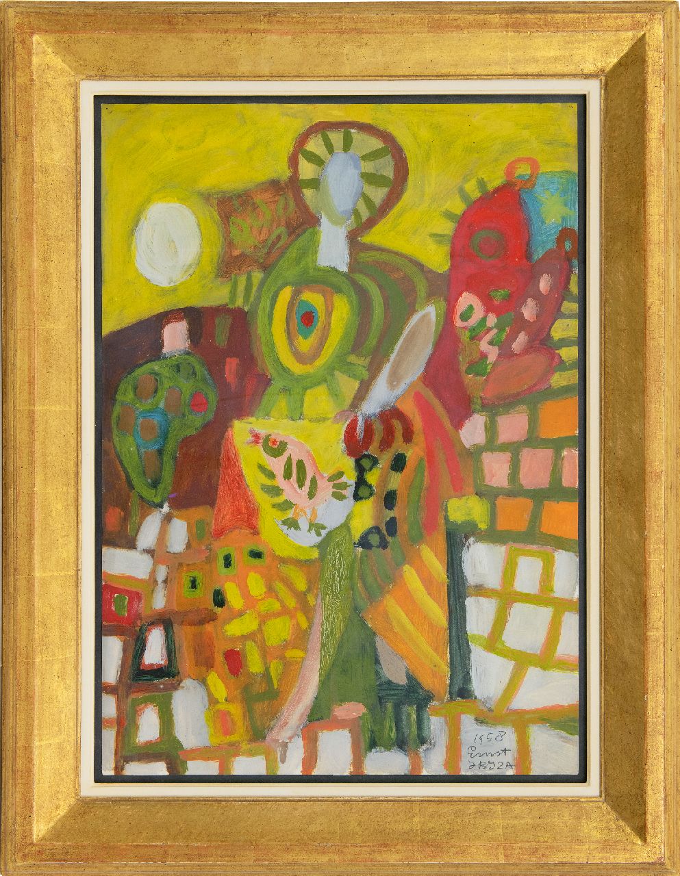 Vijlbrief E. | Ernst Vijlbrief | Aquarellen en tekeningen te koop aangeboden | Compositie, gouache op papier 61,2 x 43,3 cm, gesigneerd rechtsonder en gedateerd 'Ibiza' 1958 Vijlbrief E. | Ernst Vijlbrief | Aquarellen en tekeningen te koop aangeboden | Compositie, gouache op papier 61,2 x 43,3 cm, gesigneerd rechtsonder en gedateerd 'Ibiza' 1958