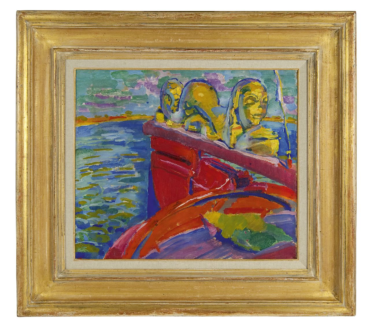 Dijkstra J. | Johannes 'Johan' Dijkstra | Schilderijen te koop aangeboden | De achtersteven en roerkop van de tjalk 'Alida' van George Martens; verso: Stilleven met kraantjeskan en knot wol, olieverf op doek 36,0 x 40,2 cm, gesigneerd verso en 1921-25 en ca. 1927-1931 Achtersteven Alida Dijkstra J. | Johannes 'Johan' Dijkstra | Schilderijen te koop aangeboden | De achtersteven en roerkop van de tjalk 'Alida' van George Martens; verso: Stilleven met kraantjeskan en knot wol, olieverf op doek 36,0 x 40,2 cm, gesigneerd verso en 1921-25 en ca. 1927-1931 Achtersteven Alida