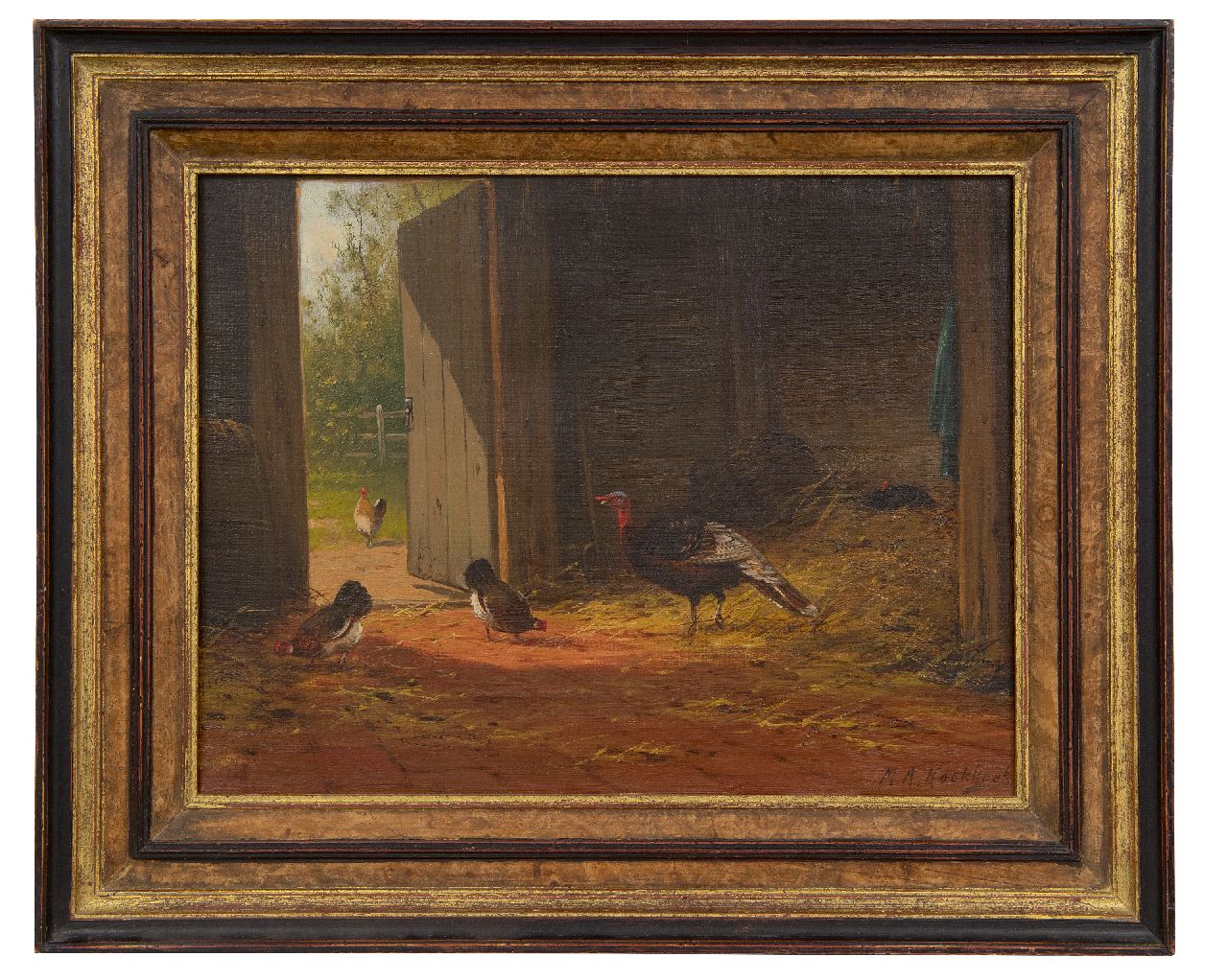 Koekkoek II M.A.  | Marinus Adrianus Koekkoek II | Schilderijen te koop aangeboden | In de schuur, olieverf op doek 27,3 x 35,5 cm, gesigneerd rechtsonder