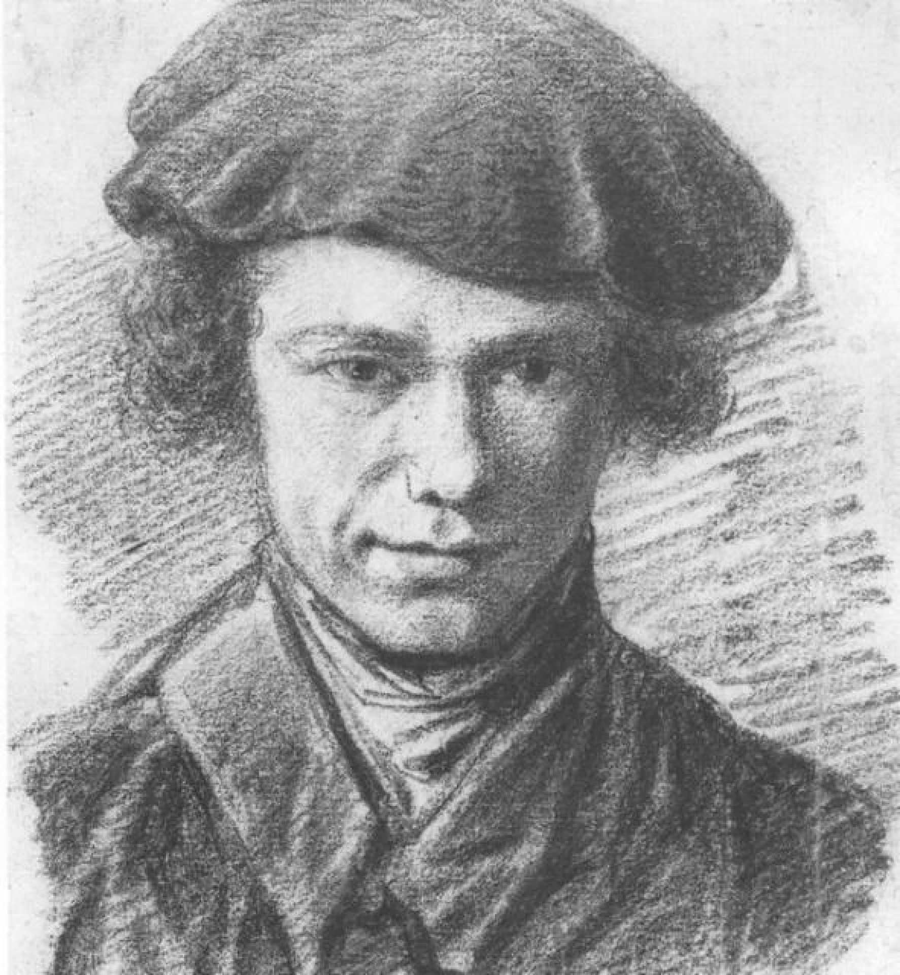 Portret van kunstenaar, kunstschilder, aquarellist, tekenaar en beeldhouwer Barend Cornelis Koekkoek