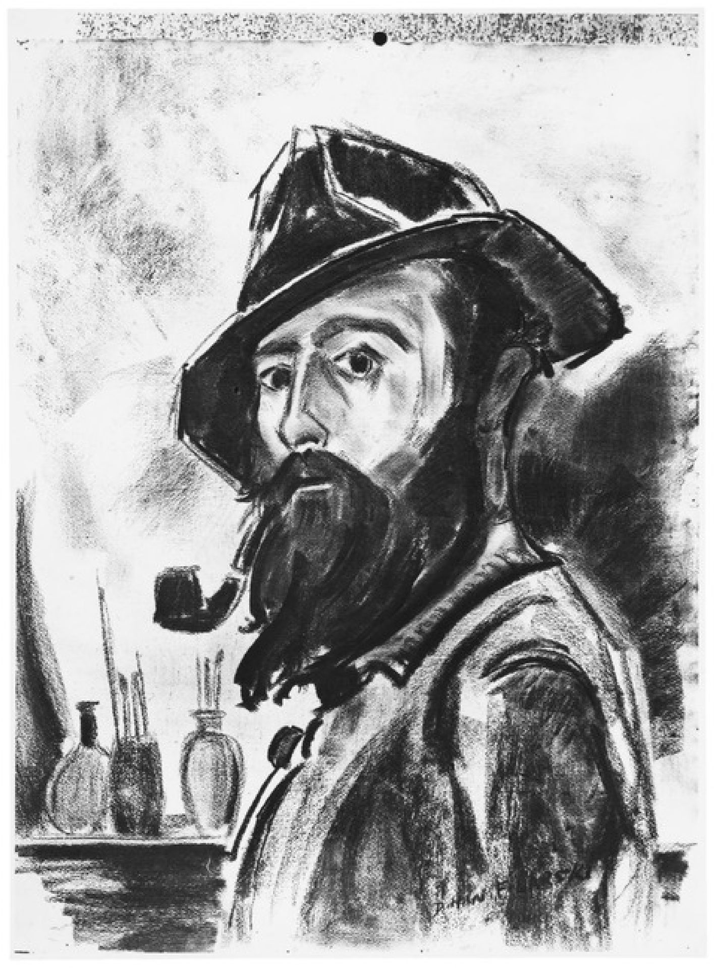 Portret van kunstenaar, kunstschilder, aquarellist en tekenaar 'Dirk' Herman Willem Filarski