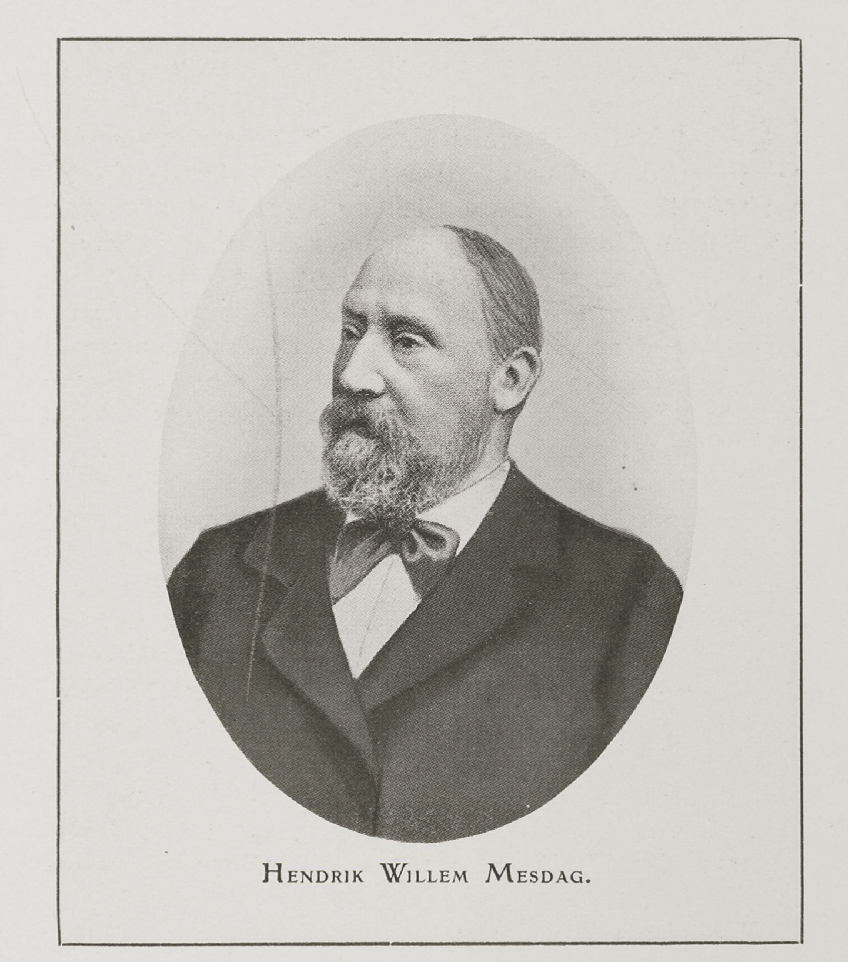 Portret van kunstenaar, kunstschilder, aquarellist, tekenaar en graficus Hendrik Willem Mesdag