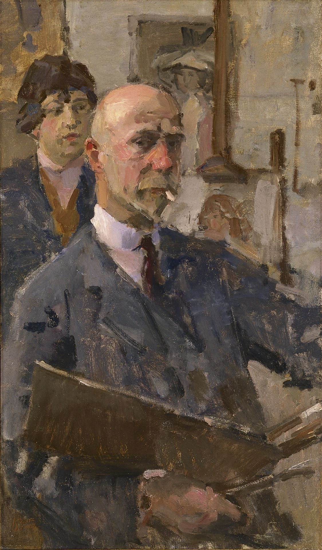 Portret van kunstenaar, kunstschilder, aquarellist en tekenaar 'Isaac' Lazarus Israels