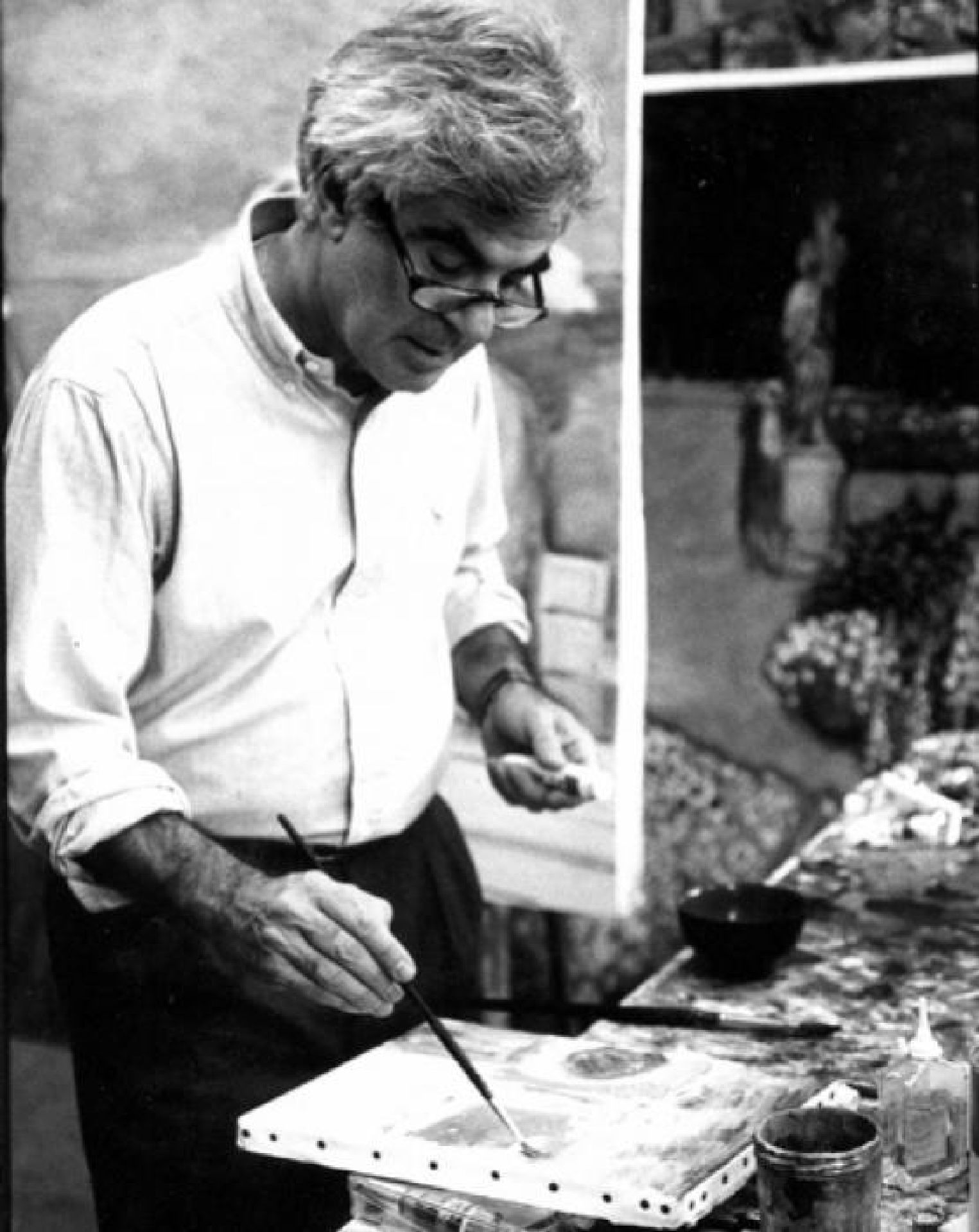 Portret van kunstenaar, kunstschilder, aquarellist en tekenaar Jean-Pierre Cassigneul