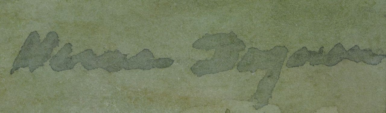 Herman Bogman jr. signaturen Gezicht op kasteel Genhoes bij Oud-Valkenburg