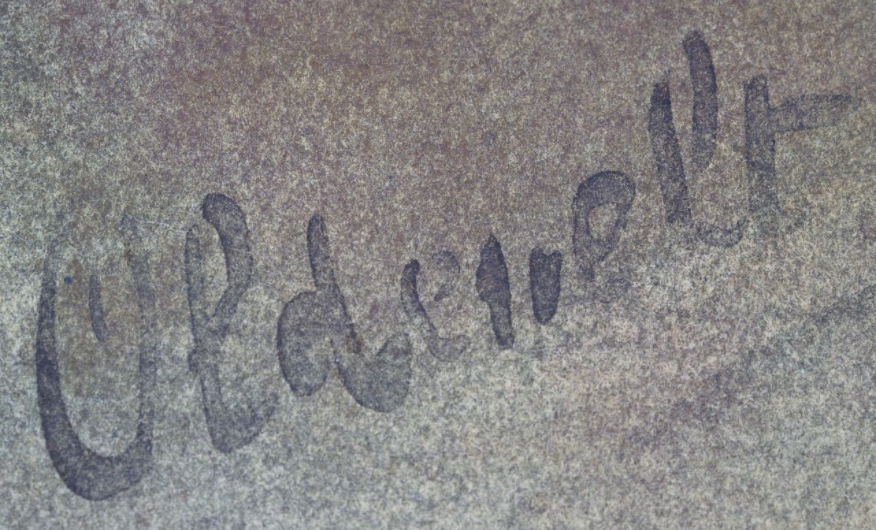 Ferdinand Oldewelt signaturen Pioenen in een blauwe vaas